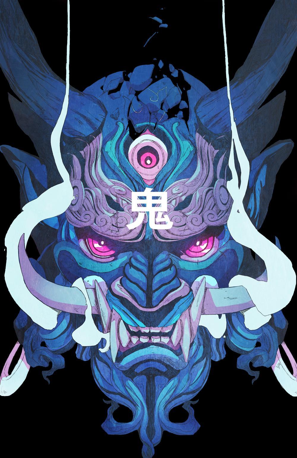 1000x1544 Kabuki Mask Wallpaper iPhone