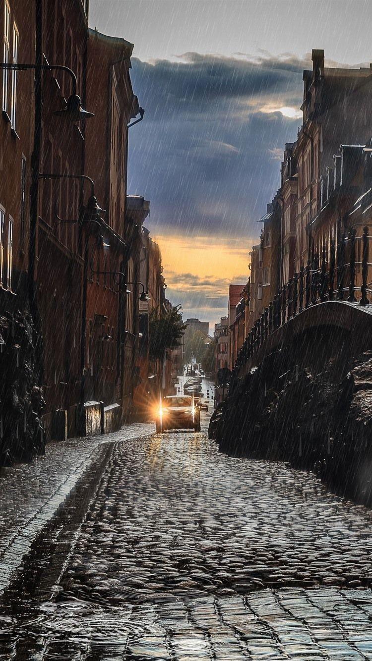 750x1334 Wallpaper City, rain, road, buildings 2560x1600 HD Picture, Image