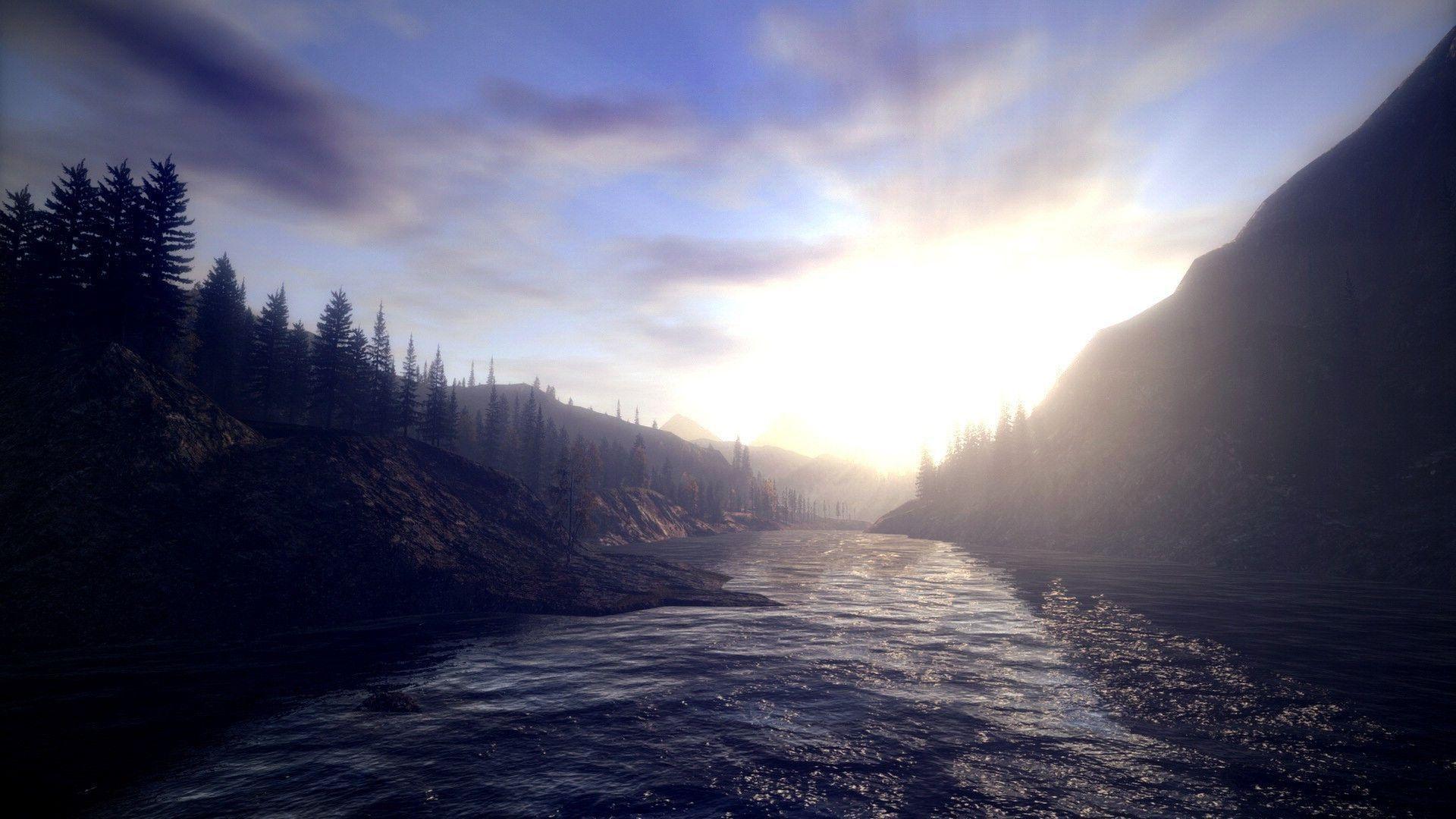 1920x1080 Alan wake landscapes sunlight trees 1920x wake, landscapes