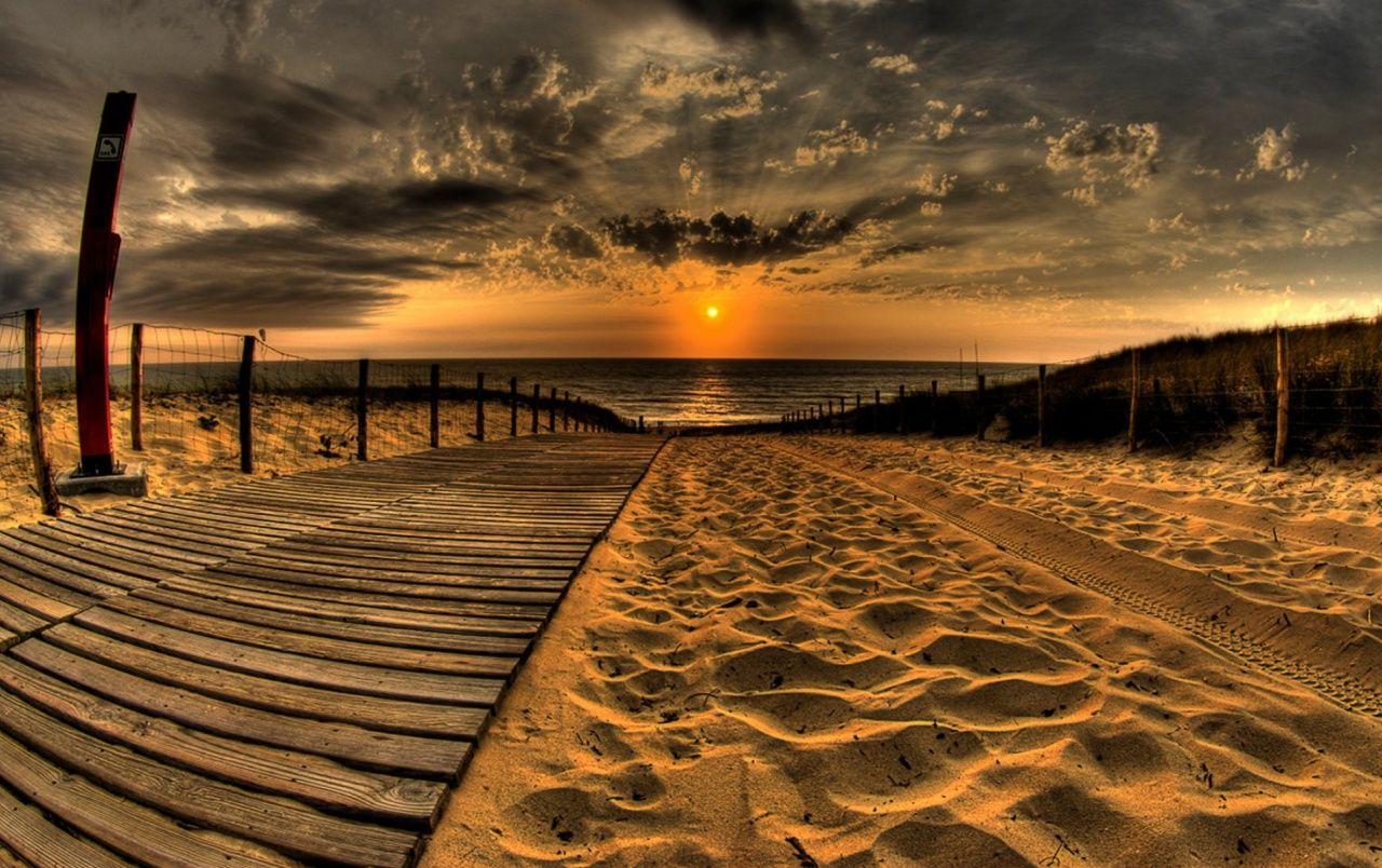 1280x804 Orange Sunset & Golden Beach wallpaper. Orange Sunset & Golden