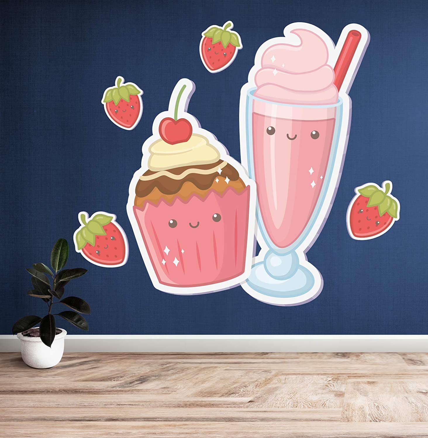 1464x1500 Kawaii Drawing Sweet Milkshake Vinyl Color Wall Decal