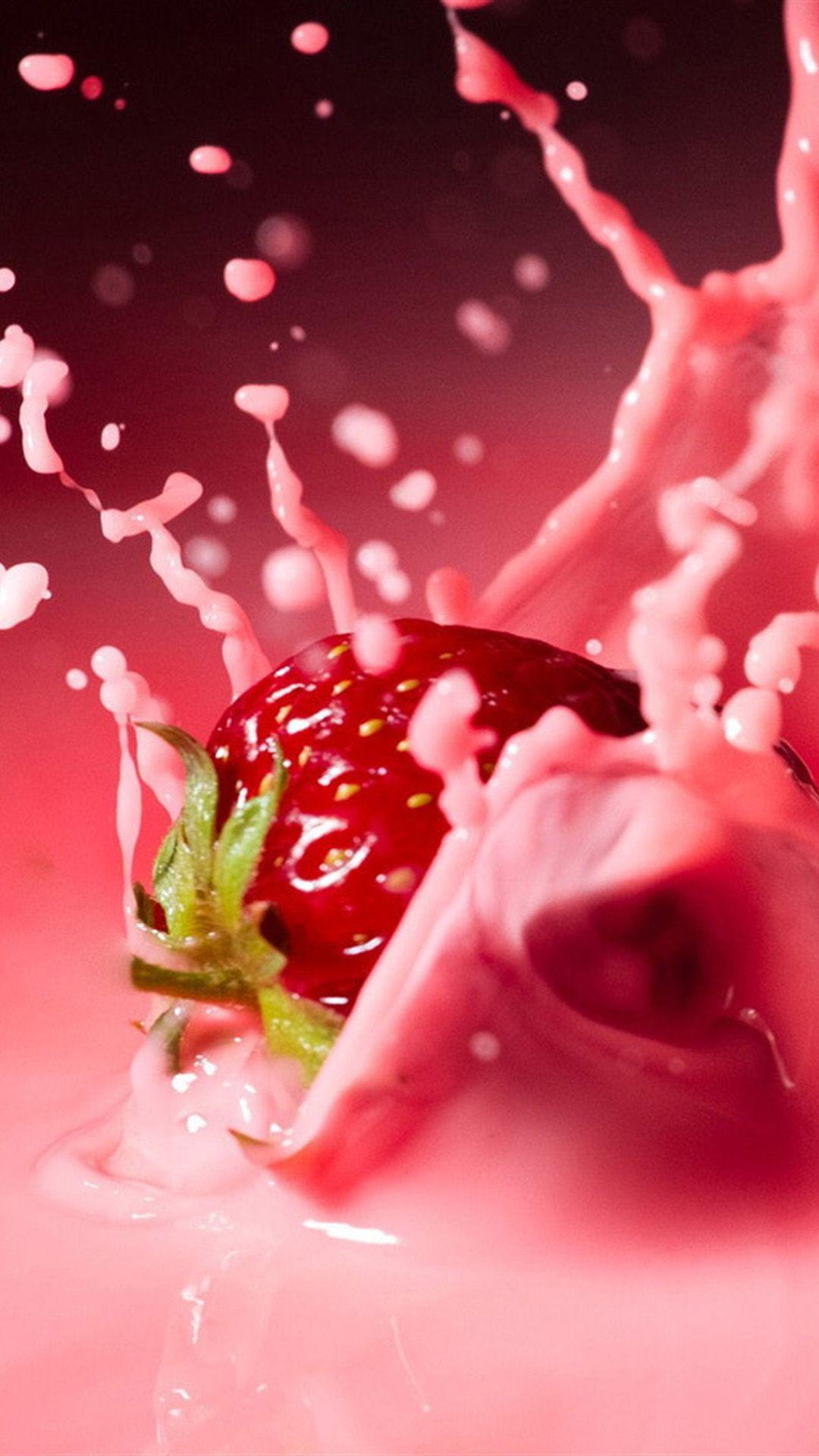 1080x1920 Strawberry Milk Background. Cookies and Milk Wallpaper Fireplace, Milk Wallpaper and Wallpaper Amazon Milk Frog