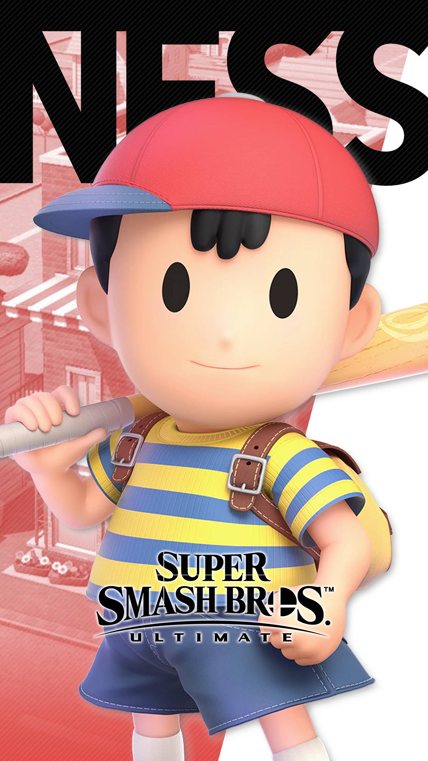 1440x2560 Super Smash Bros Ultimate Ness Wallpaper. Cat with Monocle