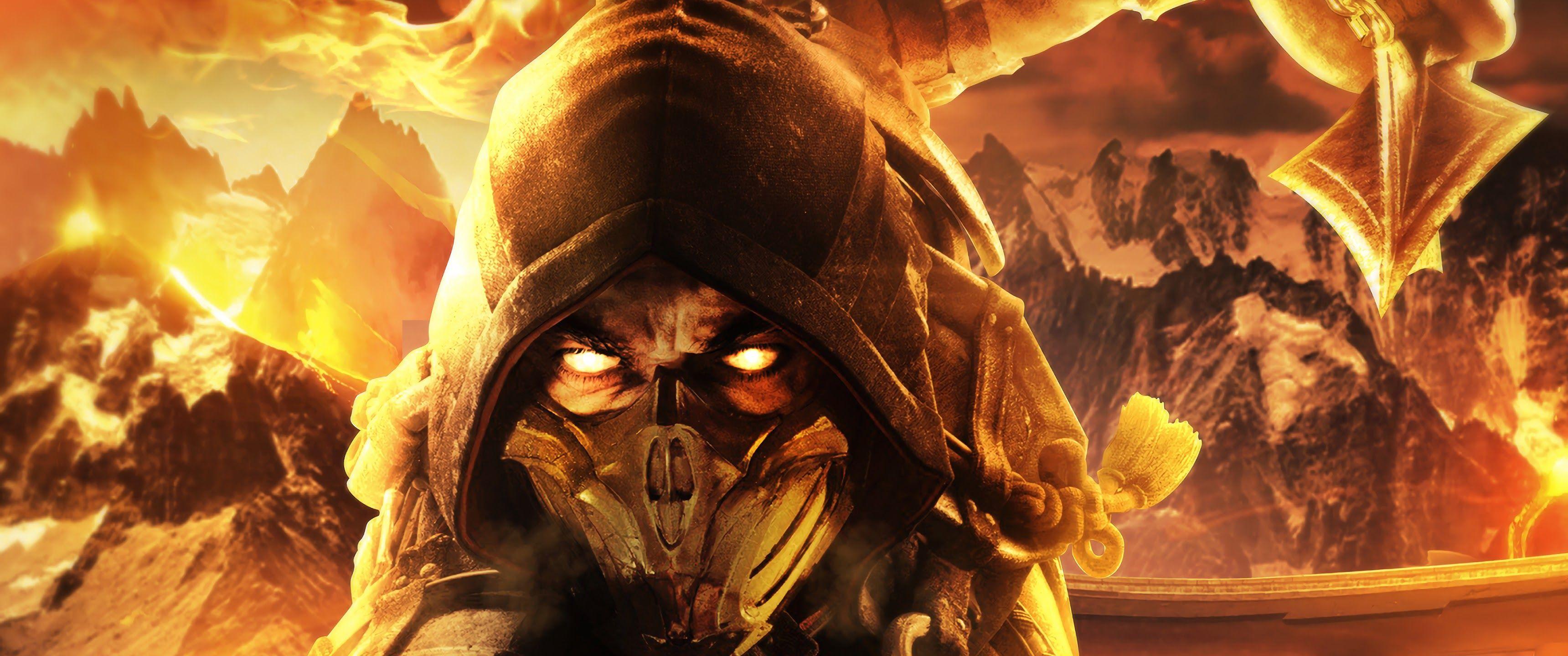 3440x1440 Scorpion Mortal Kombat 11 4K Wallpaper