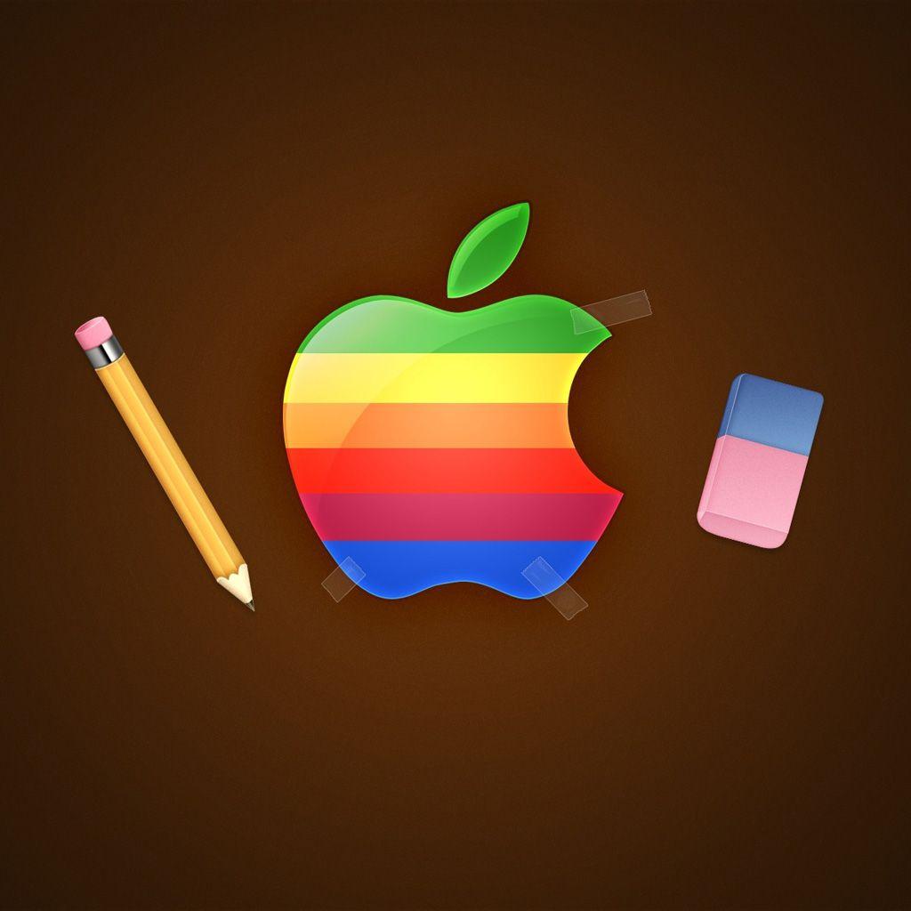 1024x1024 Retro Apple Logo iPad Wallpaper
