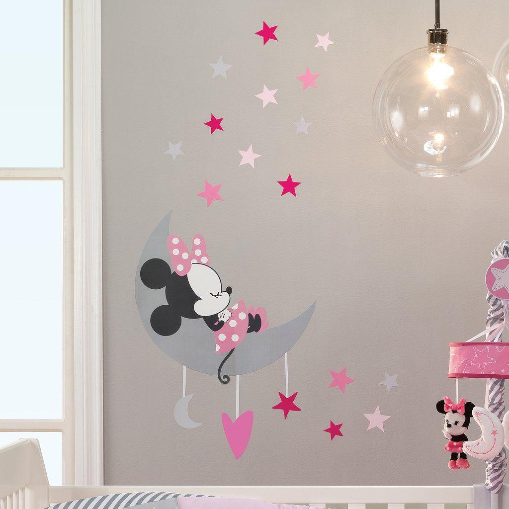 1024x1024 Disney Baby Minnie Mouse Pink Gray Celestial Wall Decals