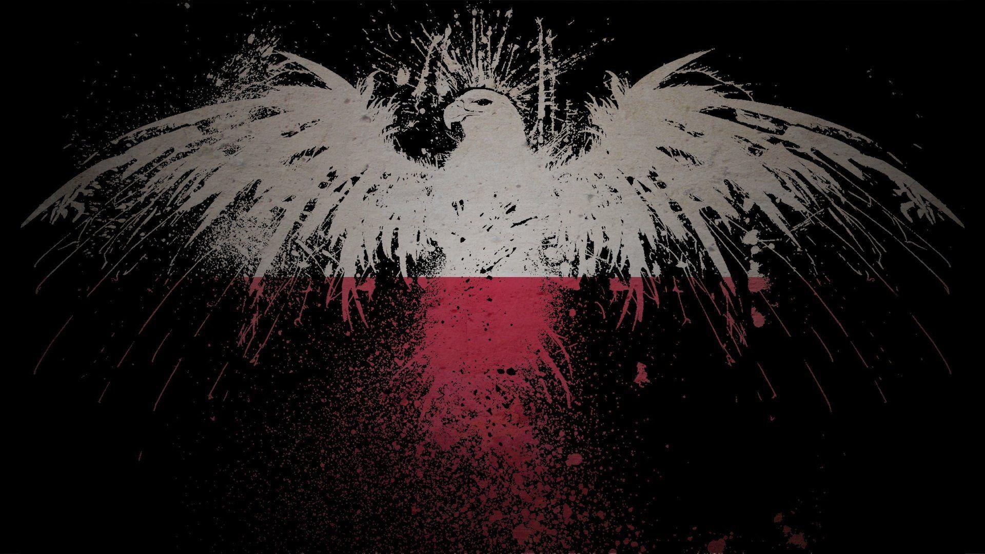 1920x1080 Eagles flags Polish Poland artwork White Eagle wallpaper
