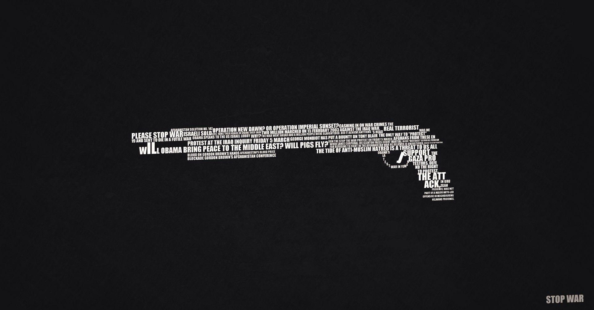 1920x1004 Stop The War Gun Wallpaper HD / Desktop and Mobile Background
