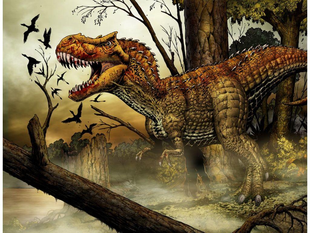 1024x768 Awesome Anime Dinosaur Wallpaper