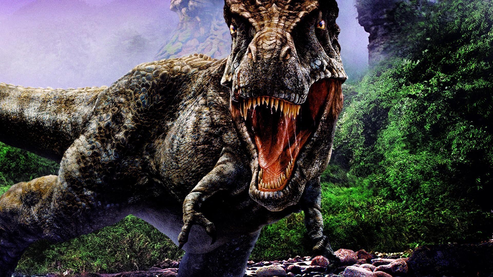 1920x1080 Download wallpaper 1920x1080 dinosaur, jaws, aggression, stones