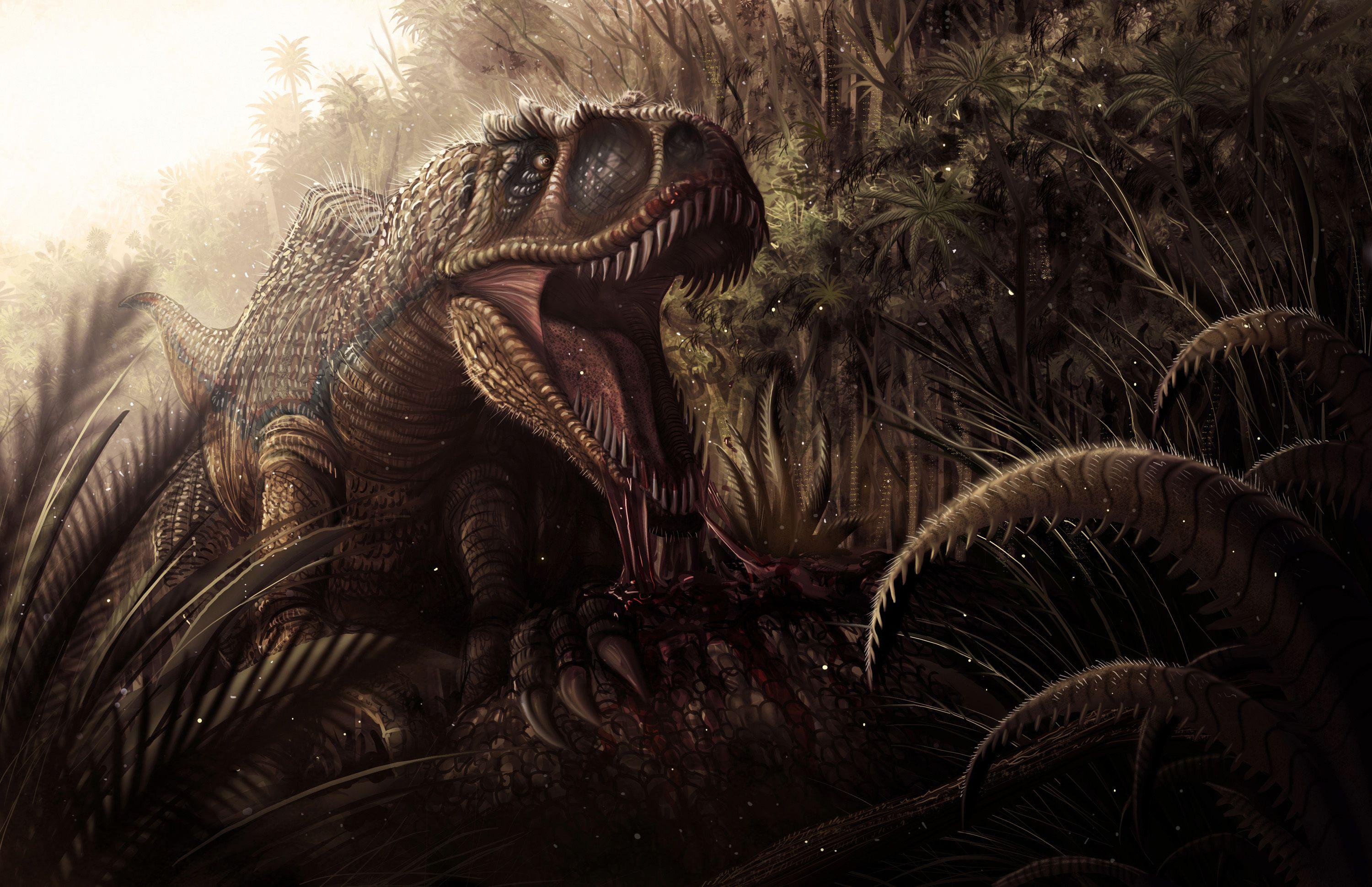 3000x1941 jungle, Dinosaur, Jaws, Teeth, Blood, Dark, Fantasy Wallpaper HD