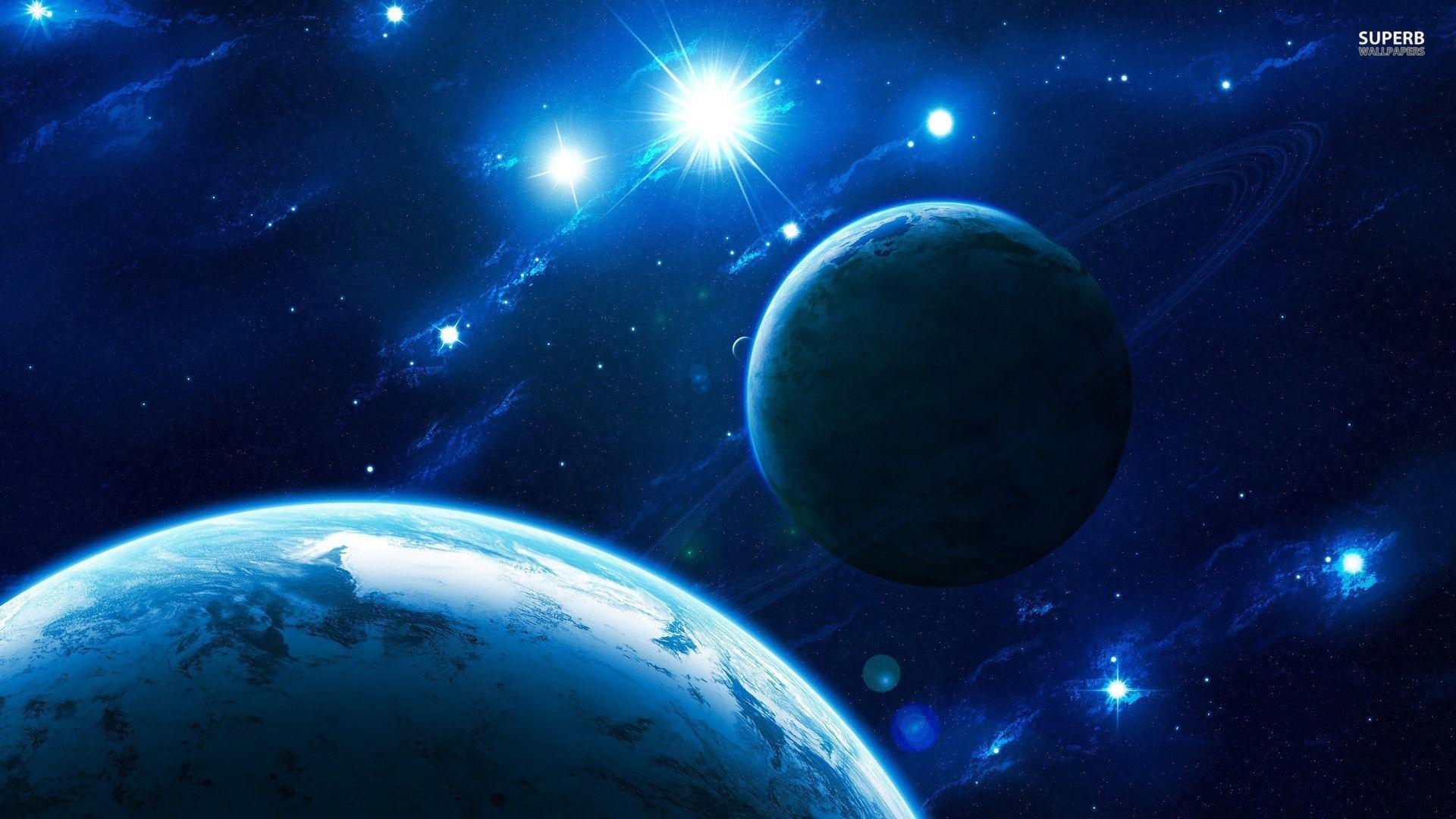 1920x1080 Blue Space Wallpaper
