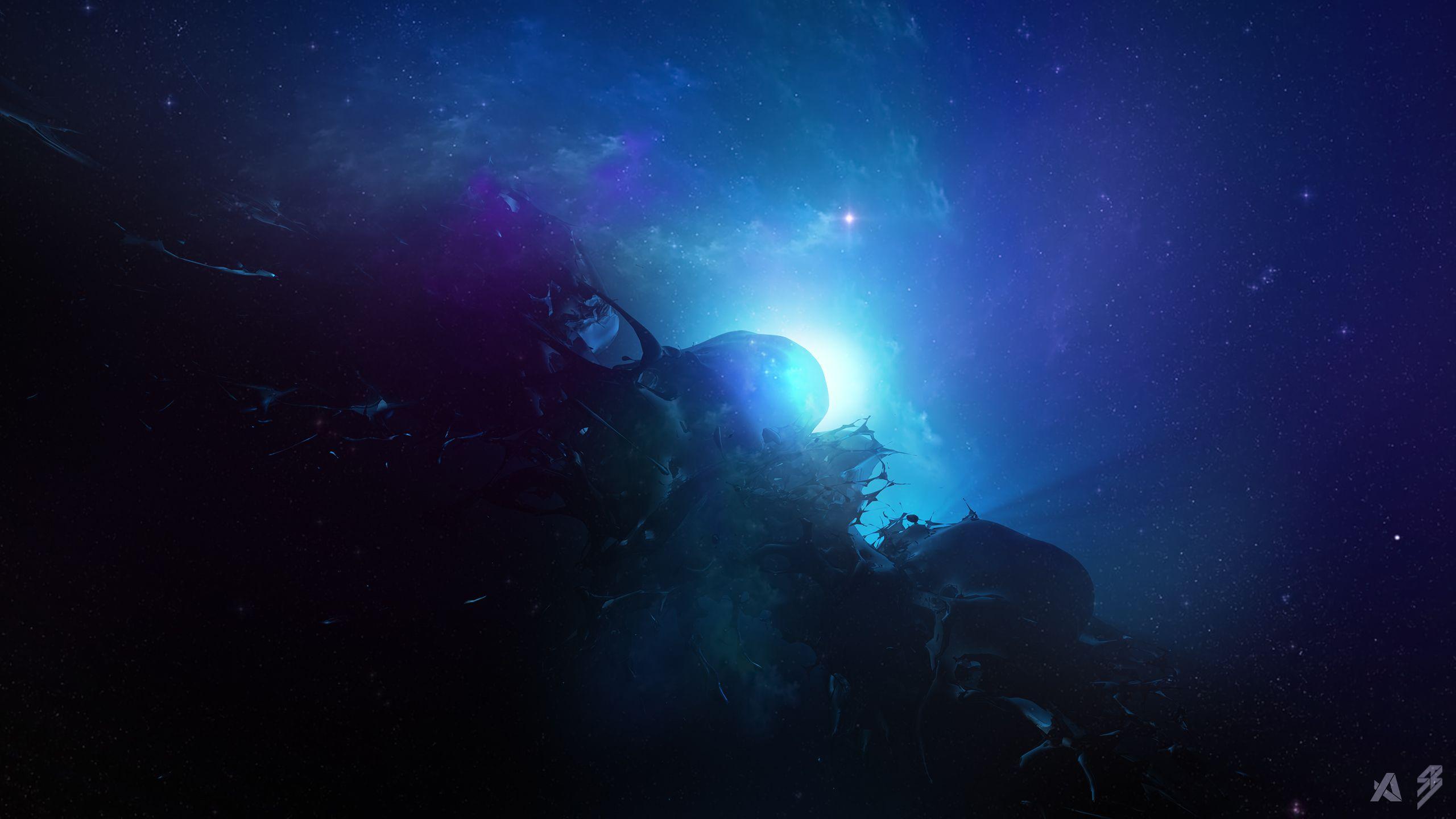 2560x1440 Blue Space HD Wallpaper
