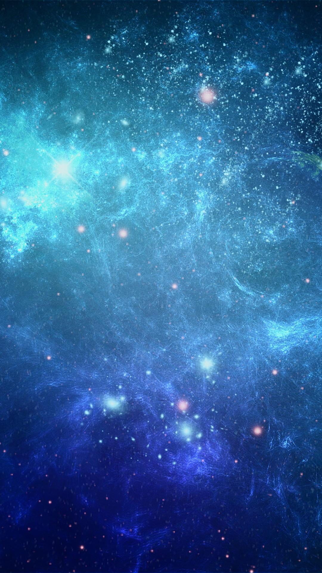 1080x1920 Blue Galaxy HD Wallpaper For iPhone and Android Devices