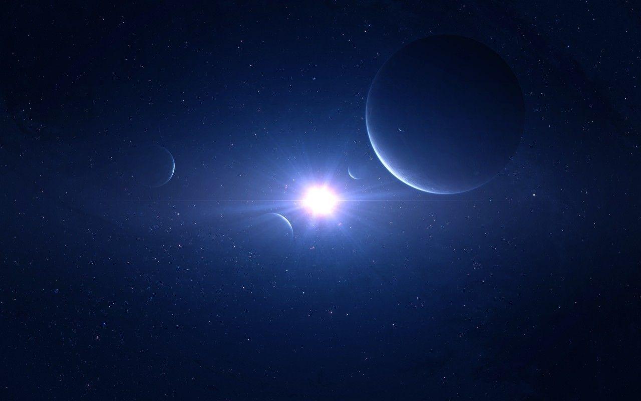 1280x800 Blue space, planet, universe, star, light, galaxy wallpaper