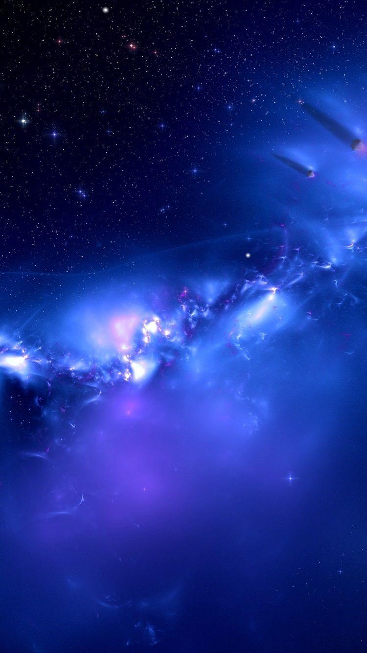 750x1334 Galaxy Blue Space, Distant Planets 750x1334 IPhone 8 7 6 6S