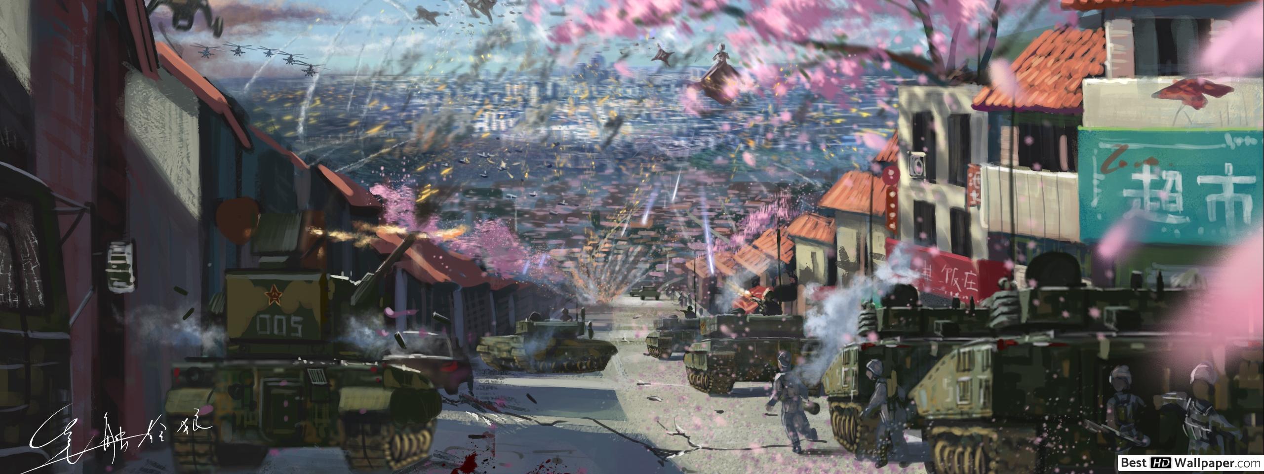 2560x960 Japan Army HD wallpaper download