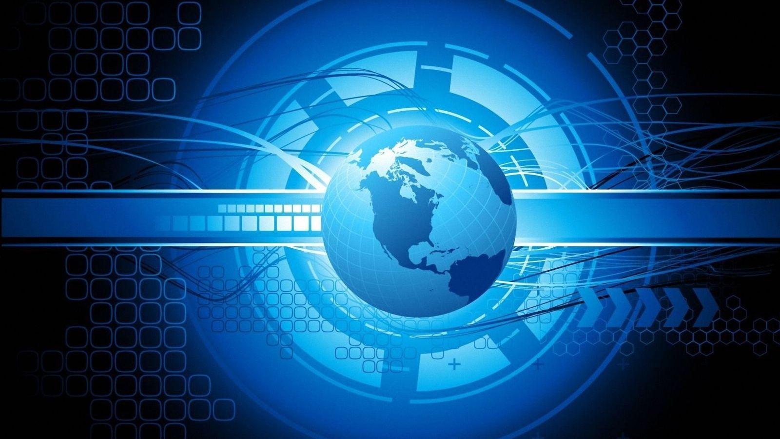1600x900 Globe Technology Blue HD Wallpaper