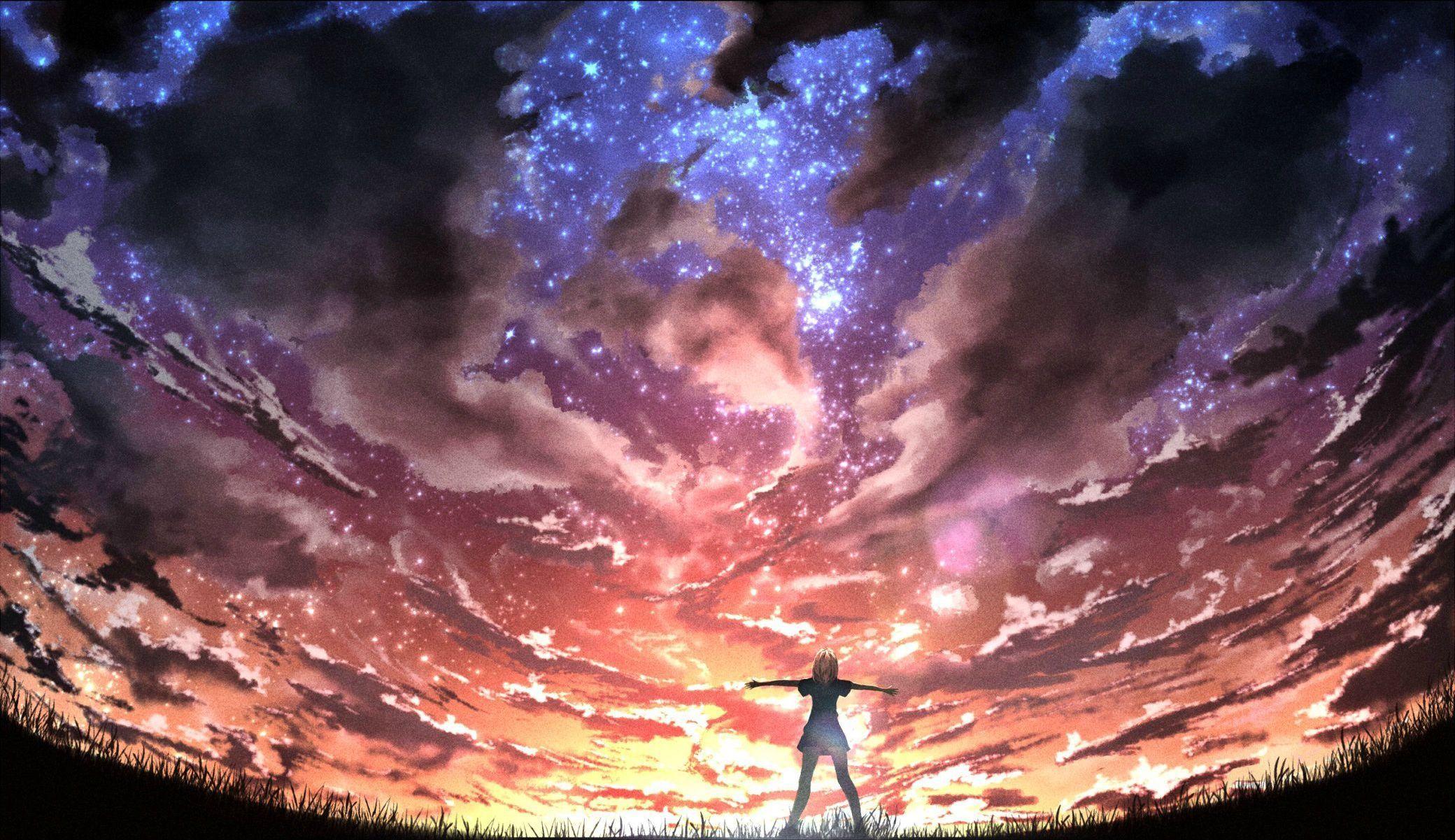 2080x1201 4k Anime Scenery Wallpaper