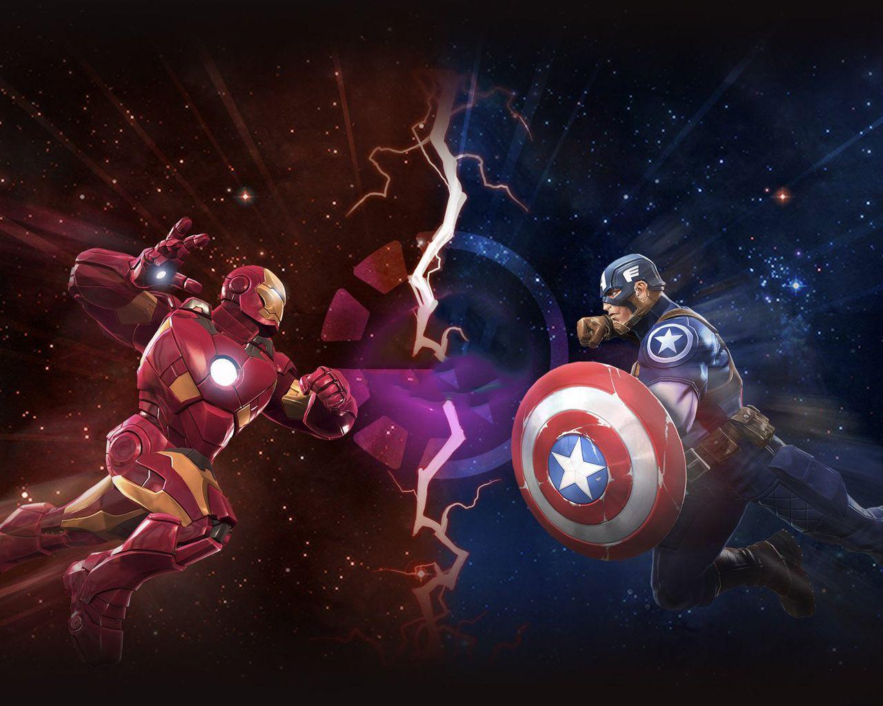 1280x1024 Iron Man And Captain America Marvel Contest Of Champions