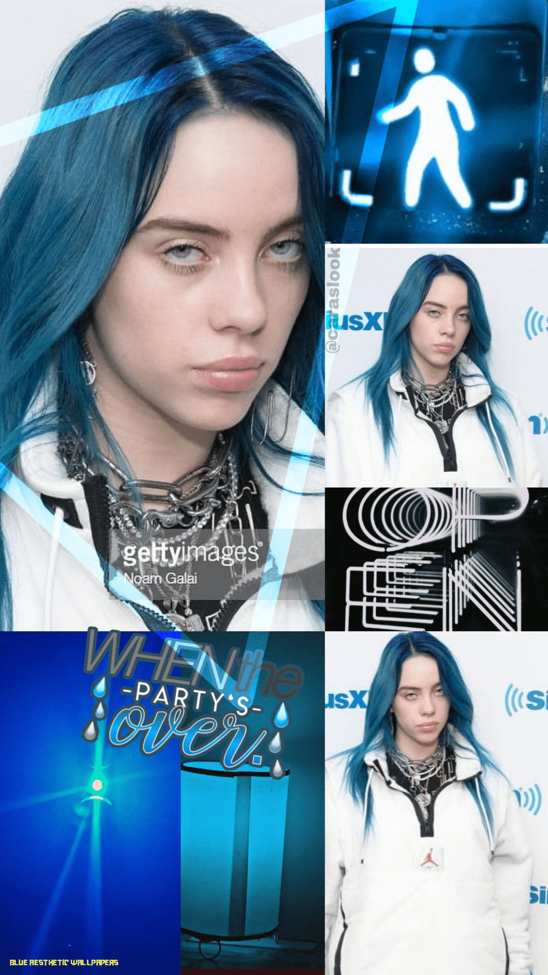 1117x1986 Billie Eilish blue aesthetic wallpaper