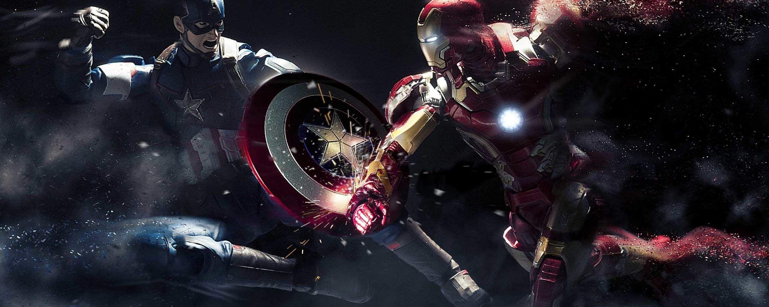 2560x1024 Download 2560x1080 Wallpaper Captain America Vs Iron Man Civil War