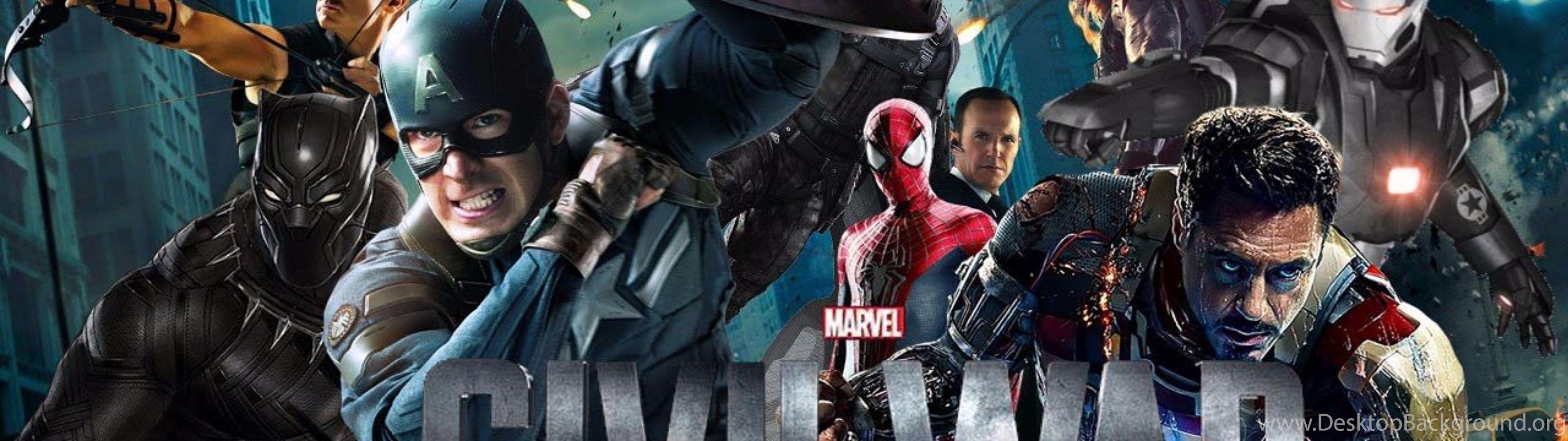 3840x1080 New 2016 Captain America Civil War 4K Wallpaper Desktop Background