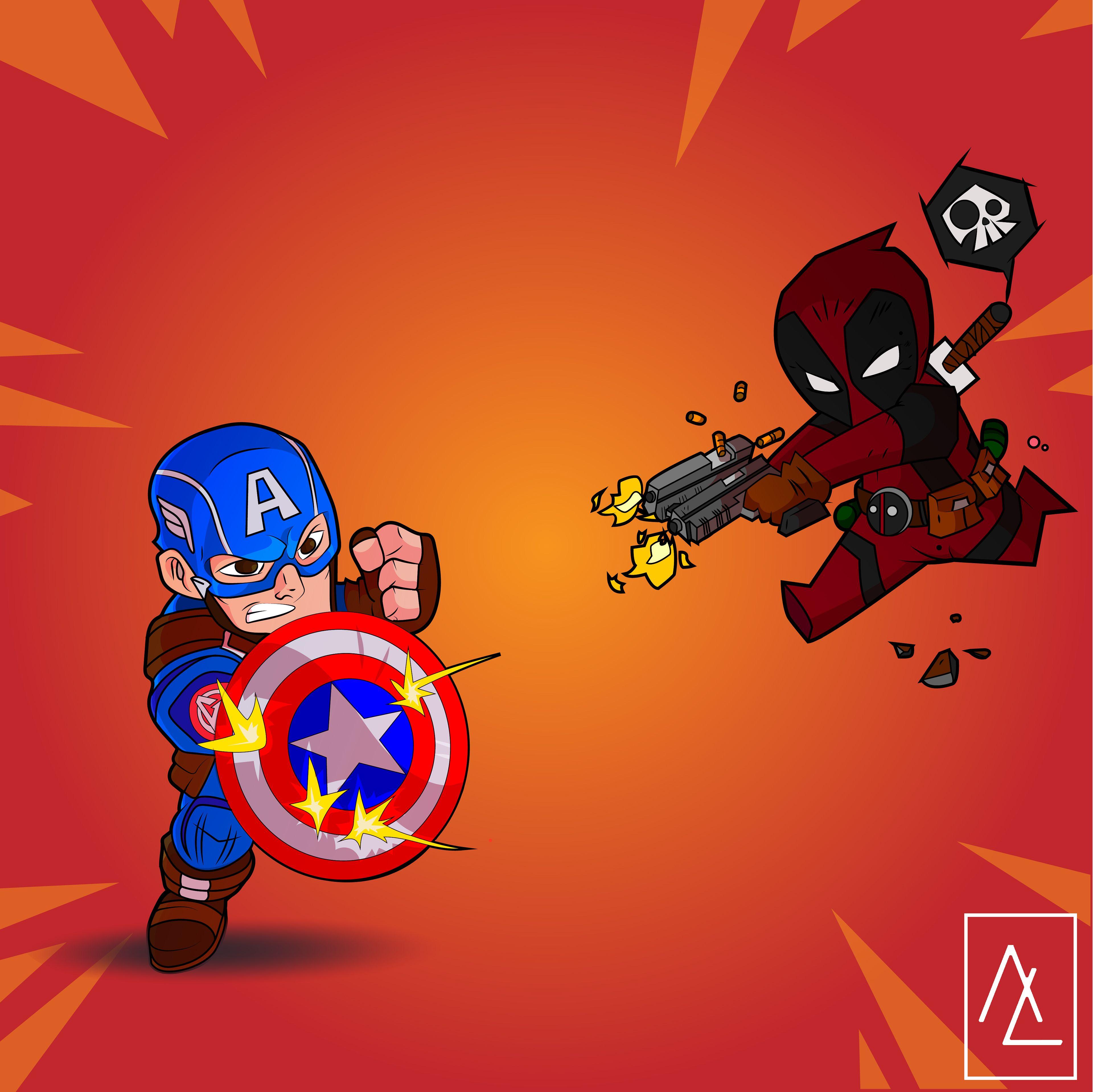 3840x3839 Captain America Deadpool 4k iPad Pro Retina Display HD