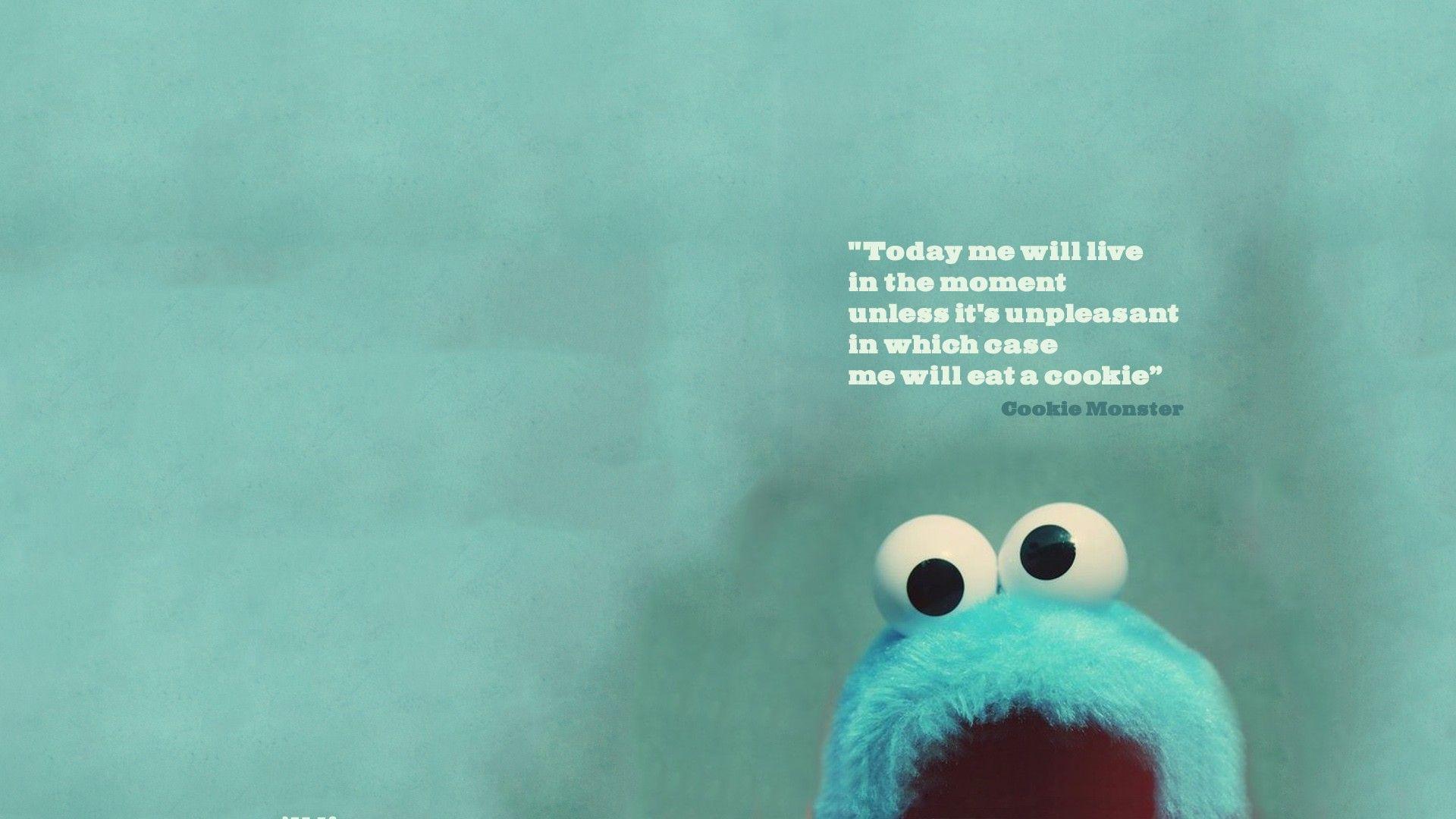 1920x1080 Cookie Monster Quote Wallpaper HD / Desktop and Mobile Background