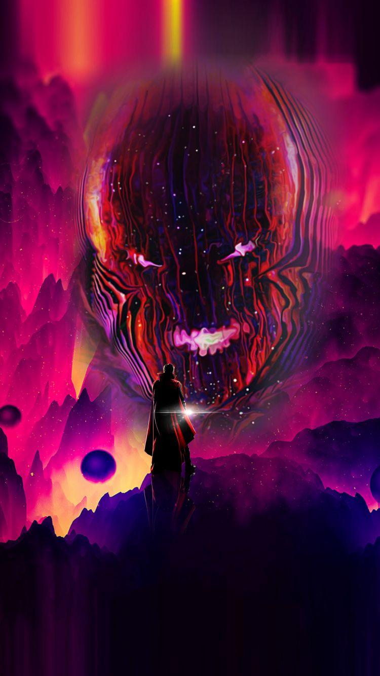 750x1334 Download Doctor Strange, movie, dark dimension, fan art wallpaper