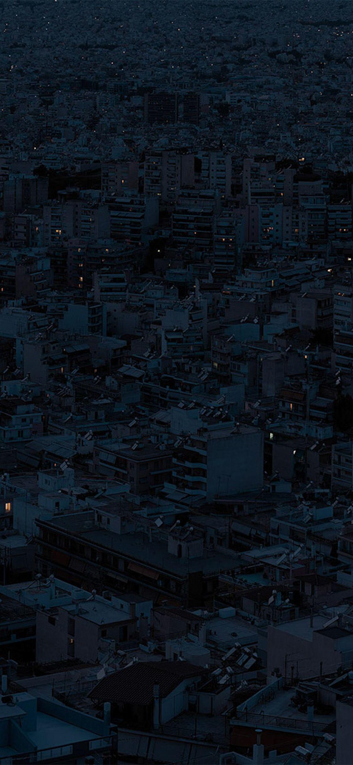 1125x2436 Dark City Night Art Illustration Wallpaper