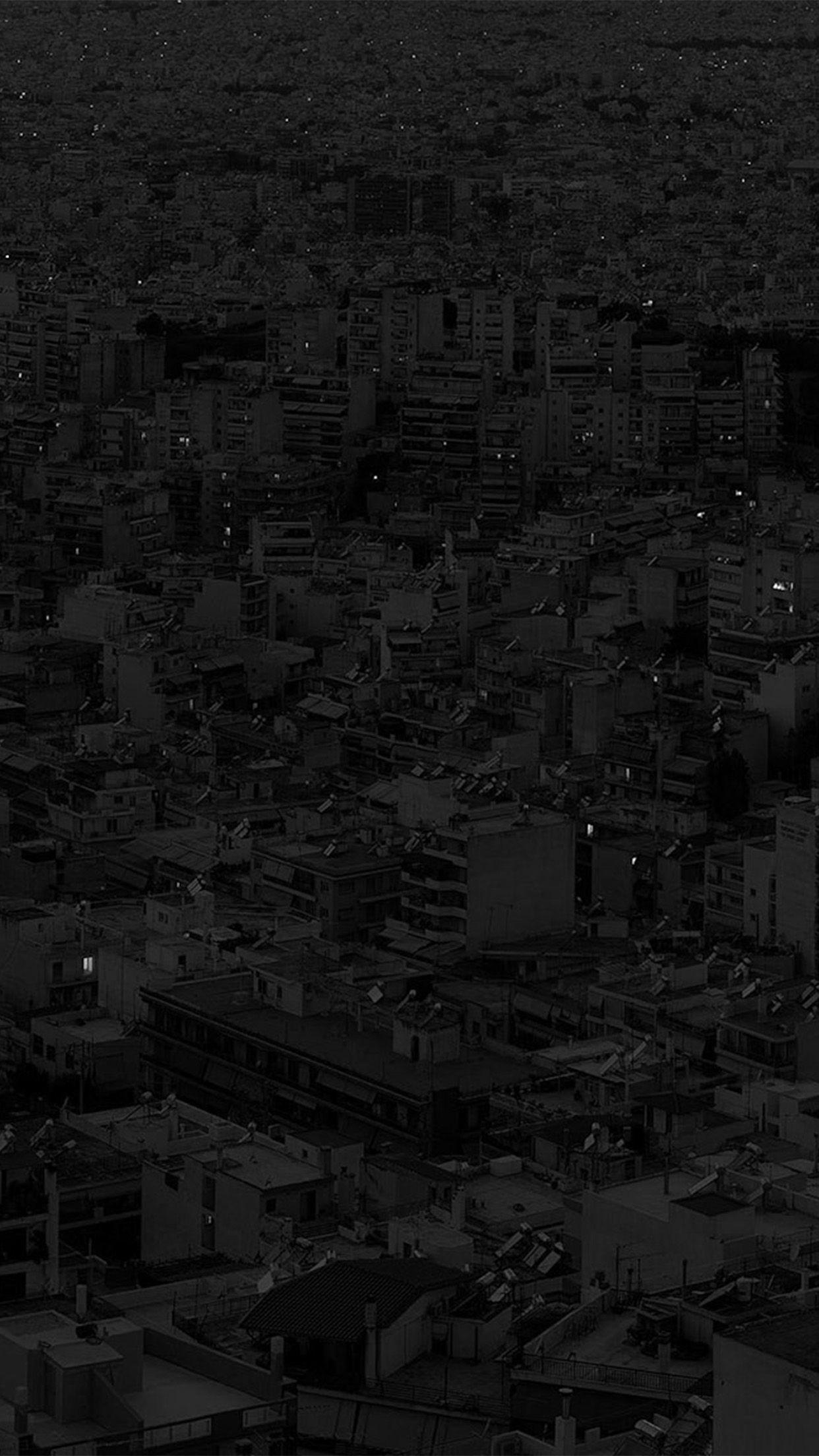 1242x2208 Dark City Night Art Illustration Bw Wallpaper