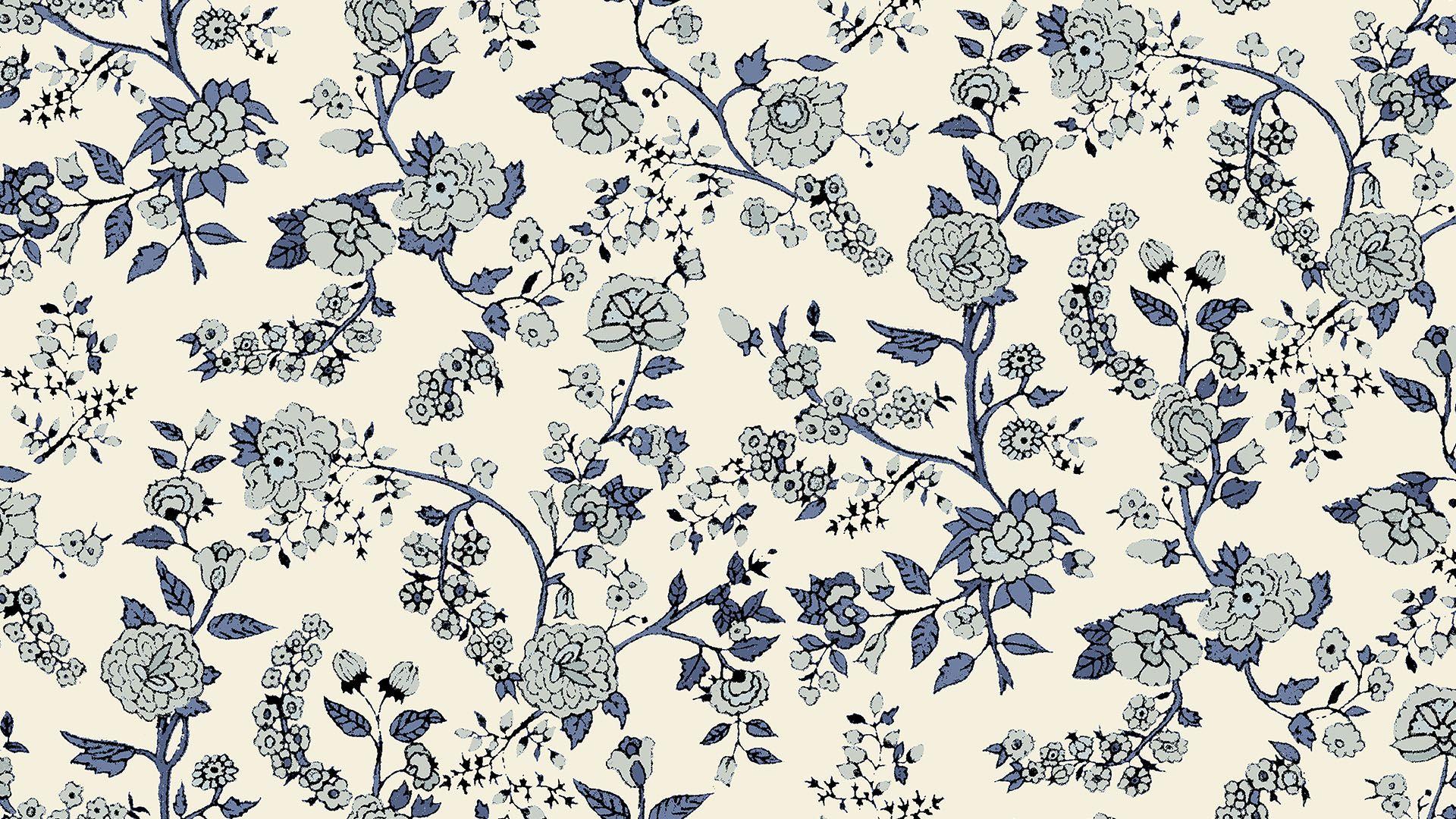 Blue Floral Pattern Wallpapers Top Free Blue Floral Pattern Backgrounds Wallpaperaccess