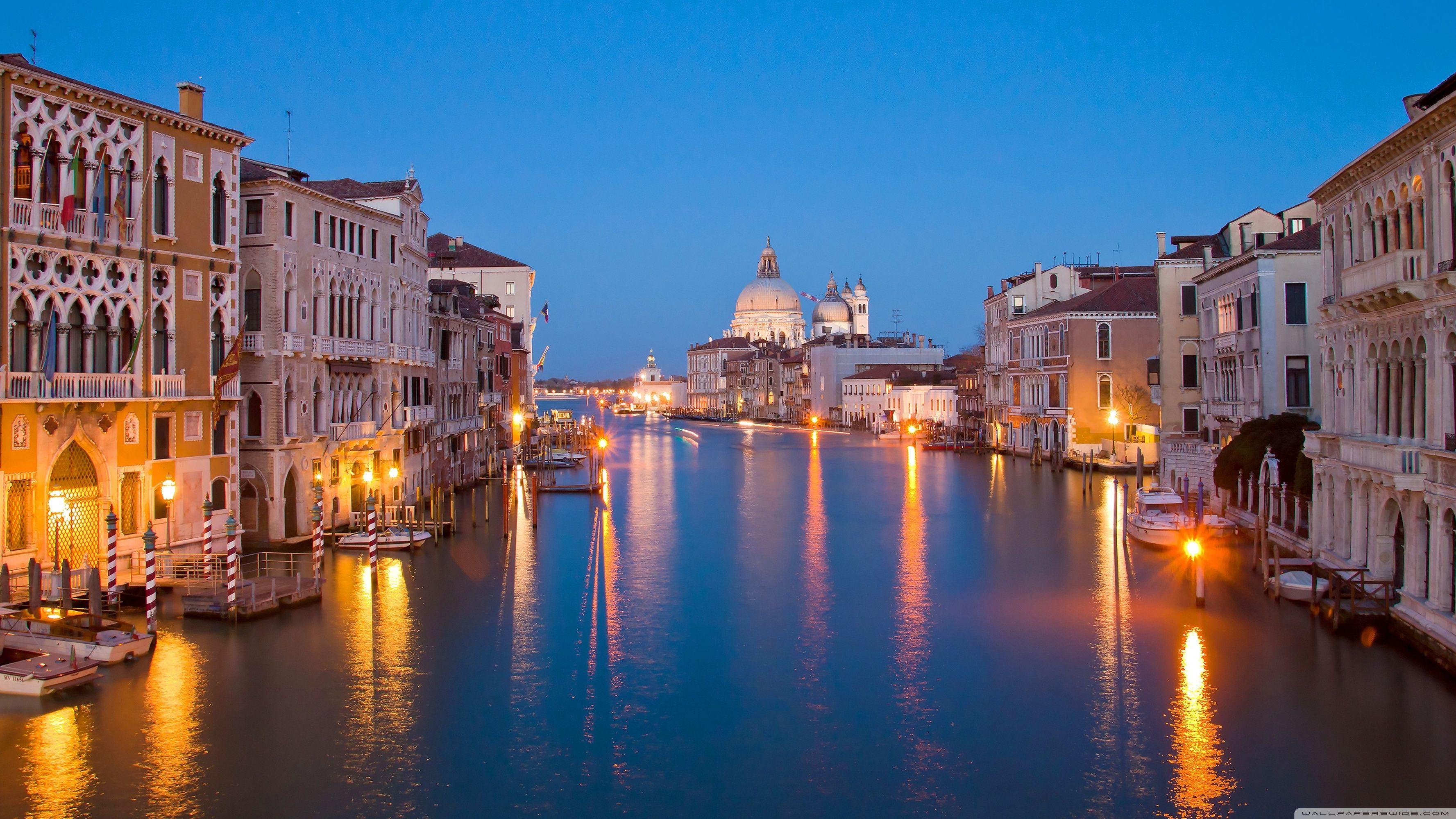 3554x1999 Venice At Night Ultra HD Desktop Background Wallpaper for 4K UHD