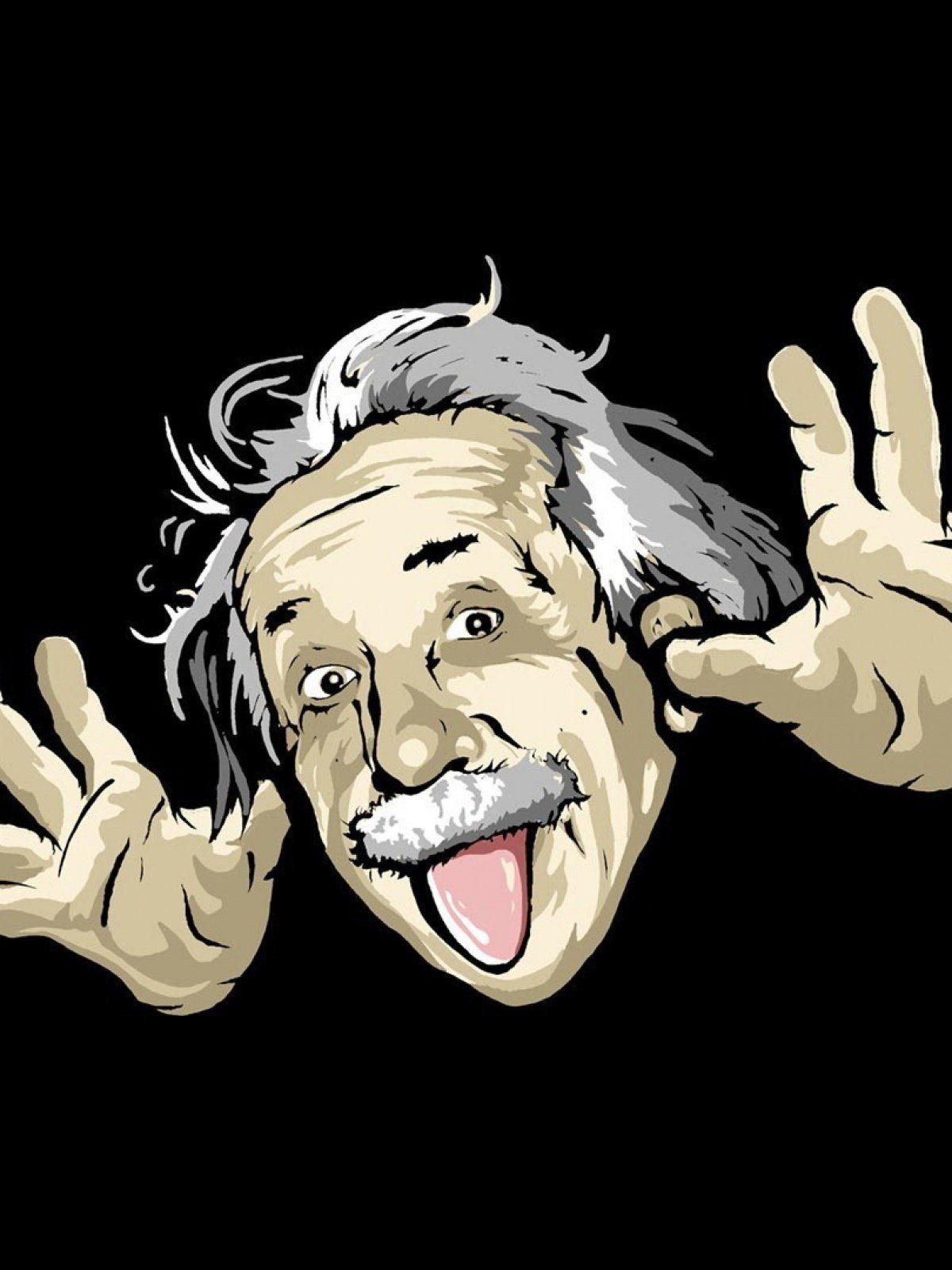 1200x1600 Albert Einstein cute smile mobile wallpaper