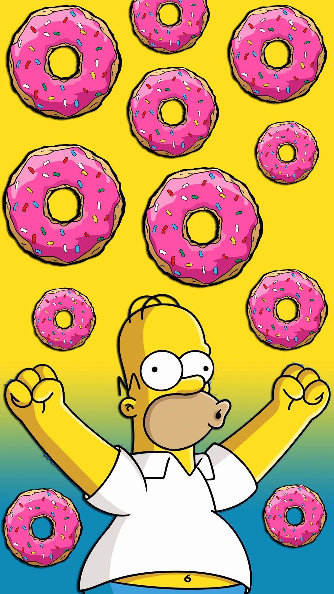 1080x1920 Simpsons iPhone Wallpaper Elegant Ultra HD Homer Simpson Donuts