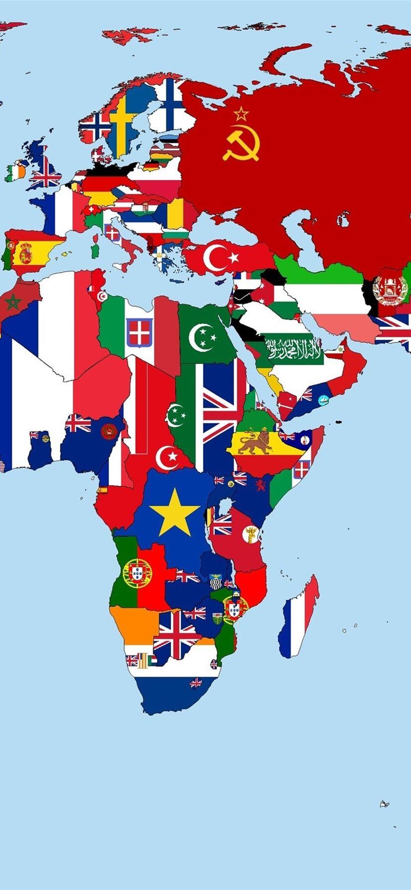 828x1792 World Map In Flags, Countries 1080x1920 IPhone 8 7 6 6S Plus