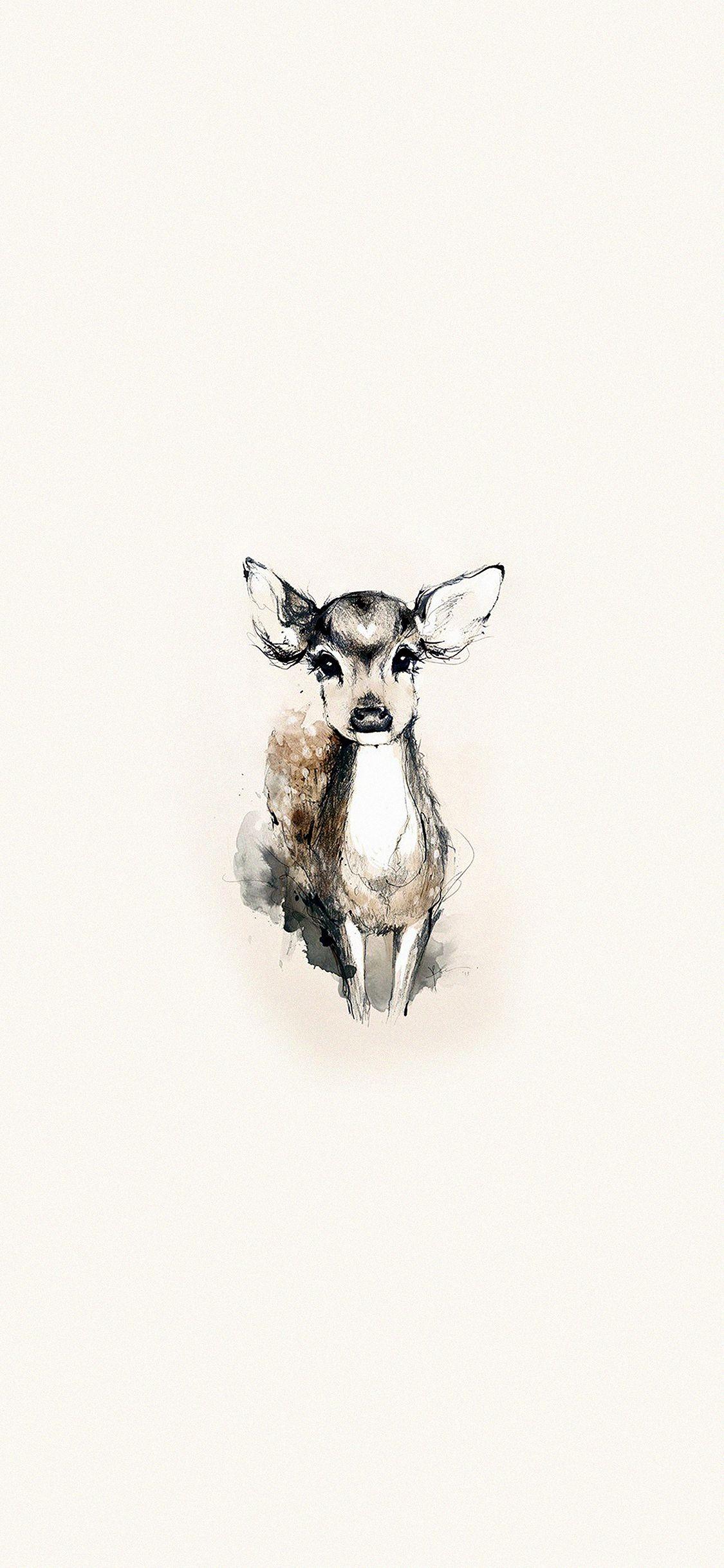 1125x2436 Tiny Deer Illust Art