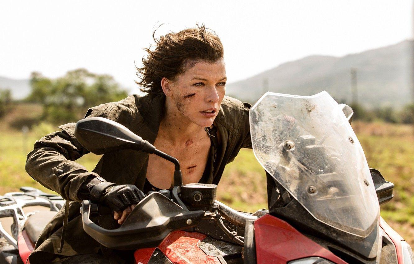 1332x850 Wallpaper frame, motorcycle, Milla Jovovich, Milla Jovovich, Alice