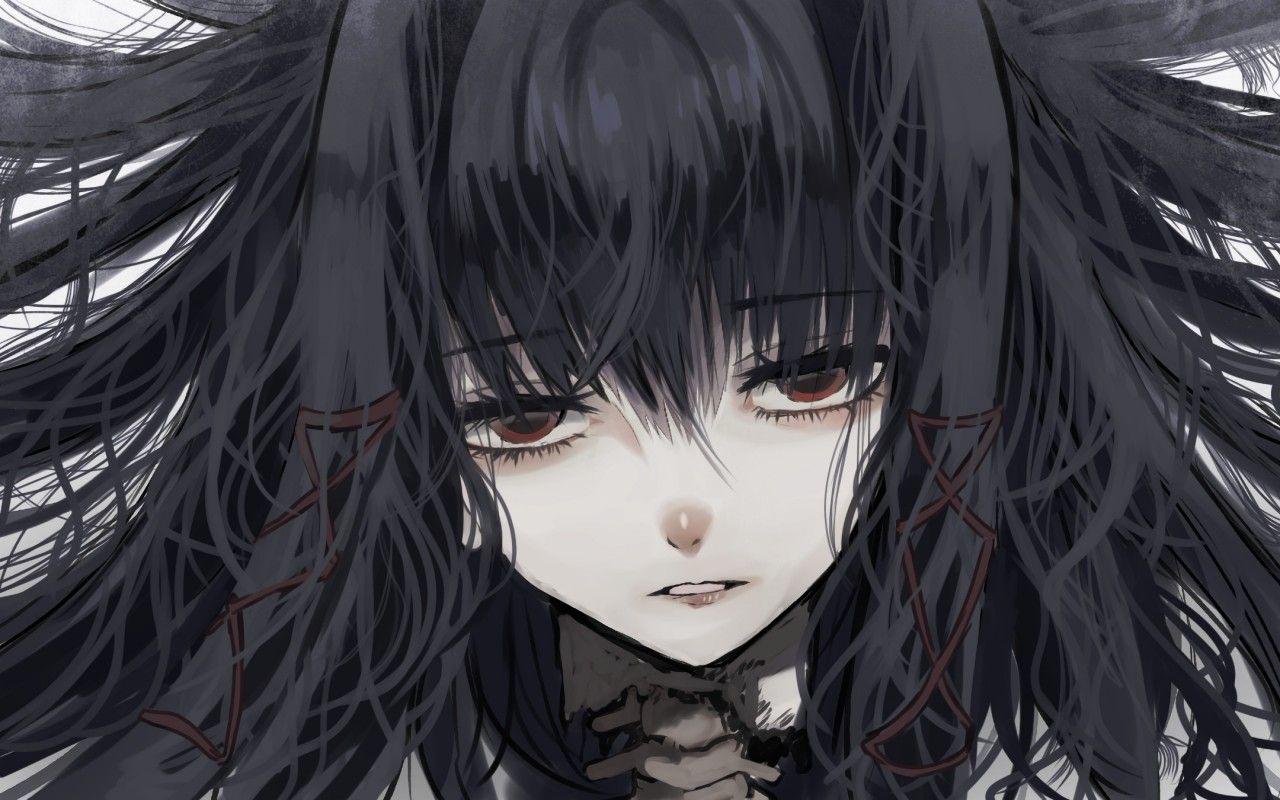 1280x800 Anime Girl Gothic Style Depressed
