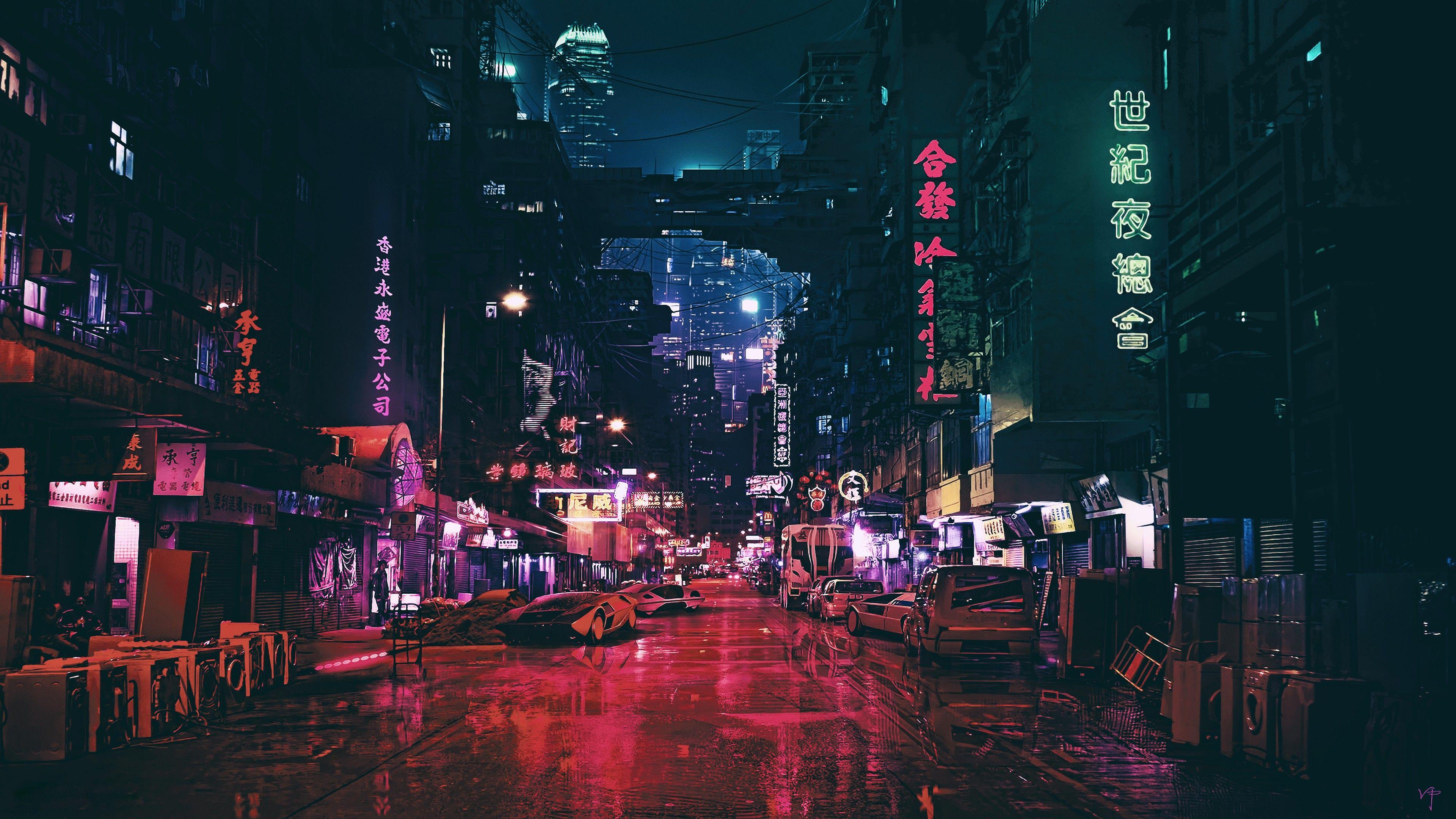 3840x2160 Wallpaper futuristic, future world, night, 4K, Art