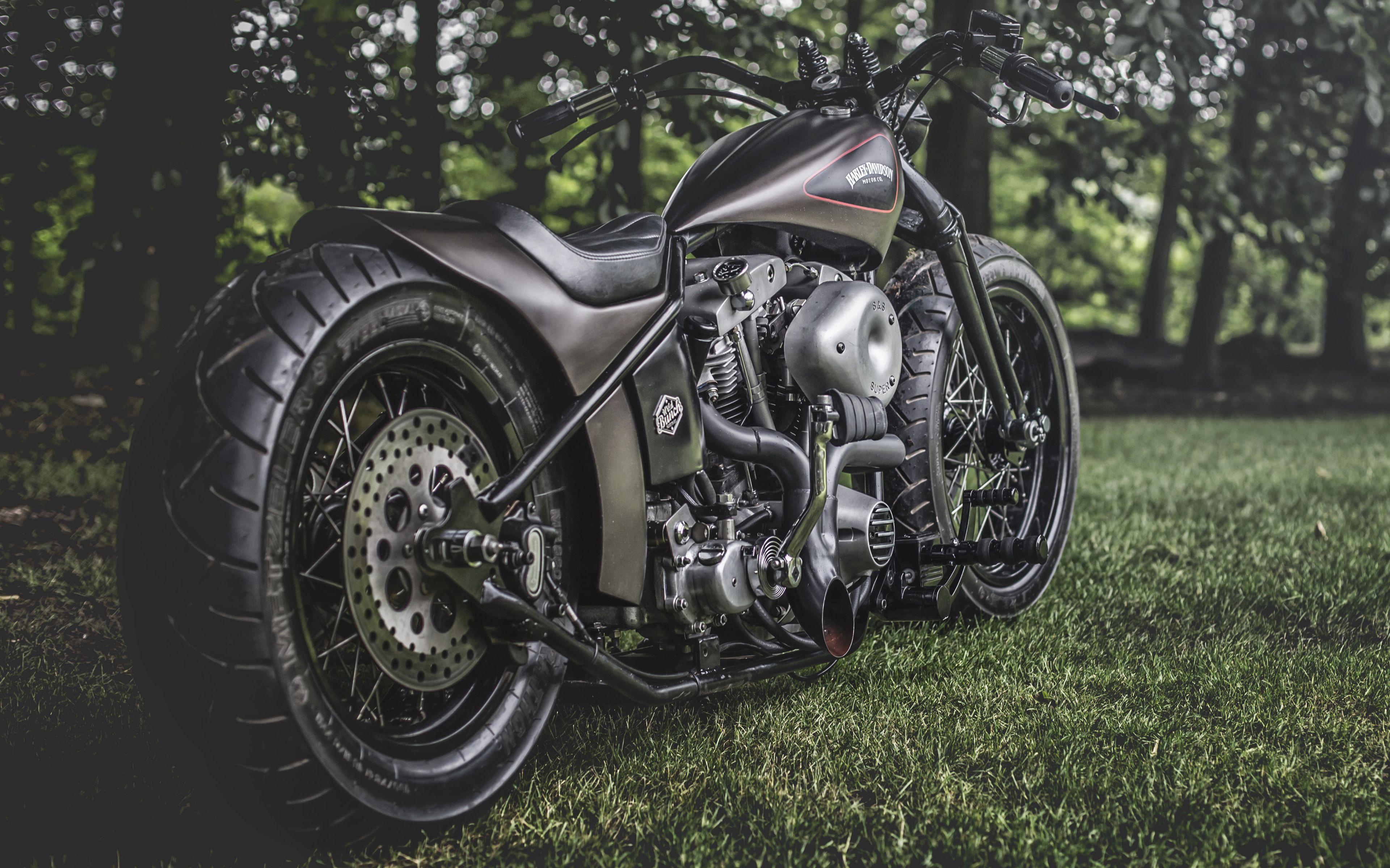 3840x2400 Download Wallpaper Harley Davidson Shovelhead Hardtail, 4k, 2017