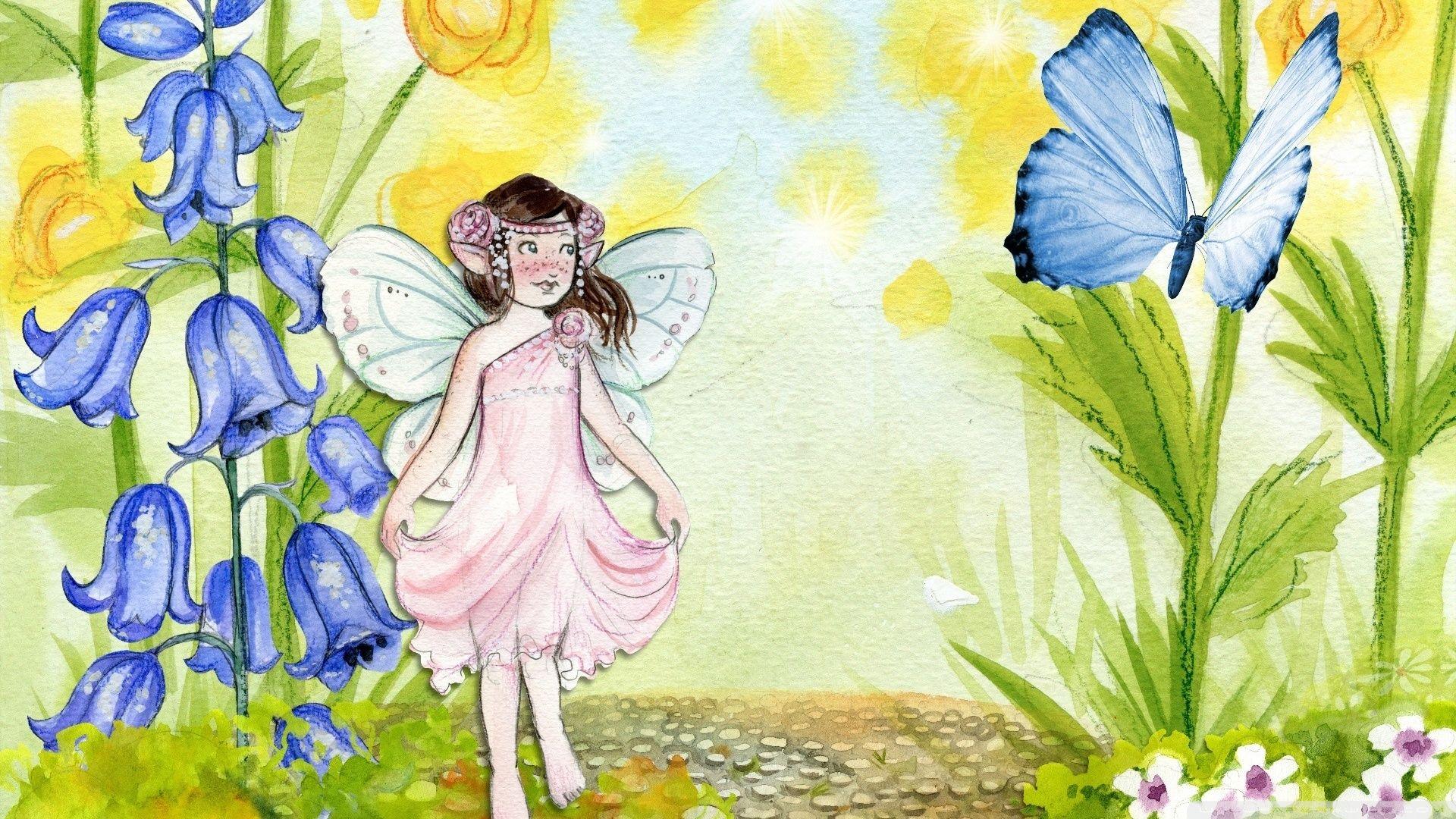 1920x1080 Fairy Watercolor Painting Ultra HD Desktop Background Wallpaper