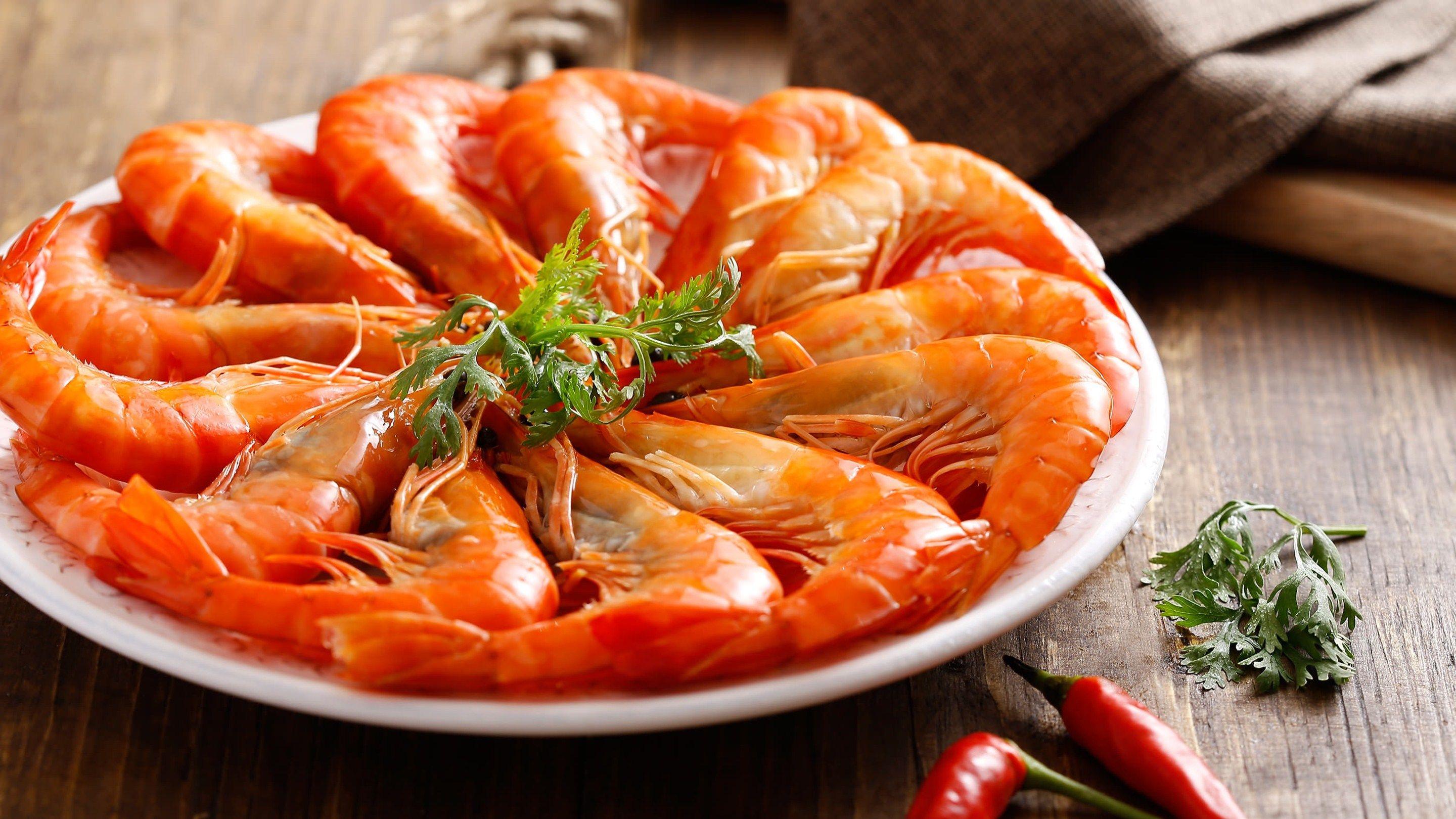 2880x1620 Shrimp Food HD Wallpaper