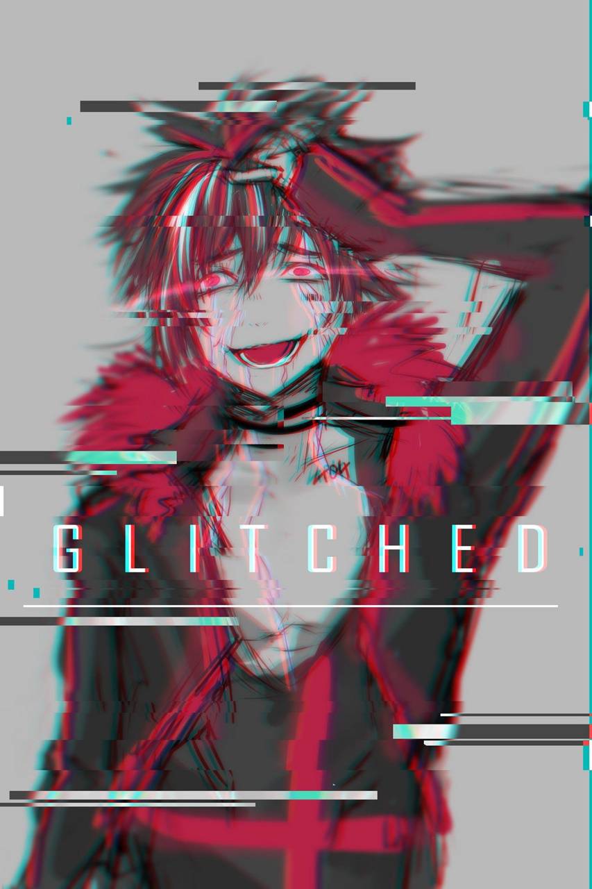 853x1280 Anime Glitch Wallpaper