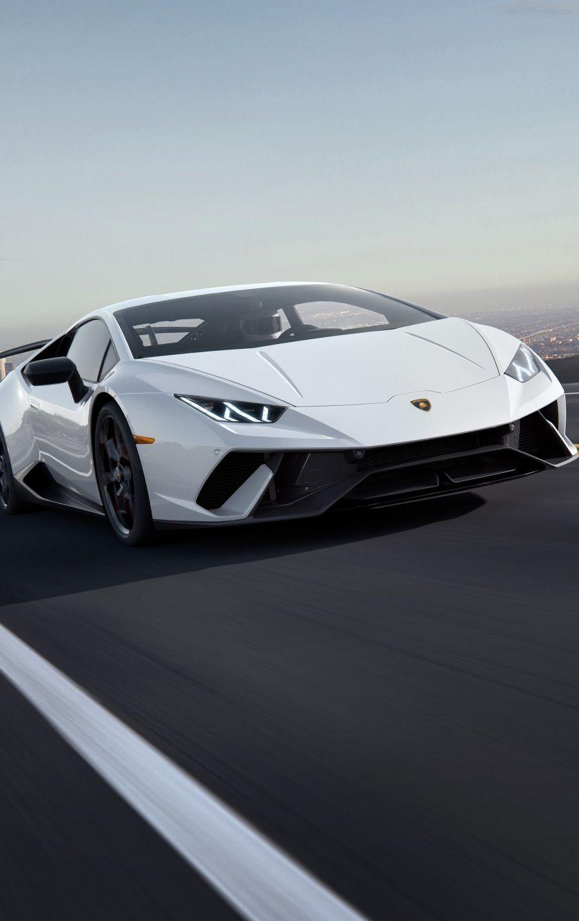 840x1336 Download Lamborghini Huracán Performante, On Road, White Wallpaper