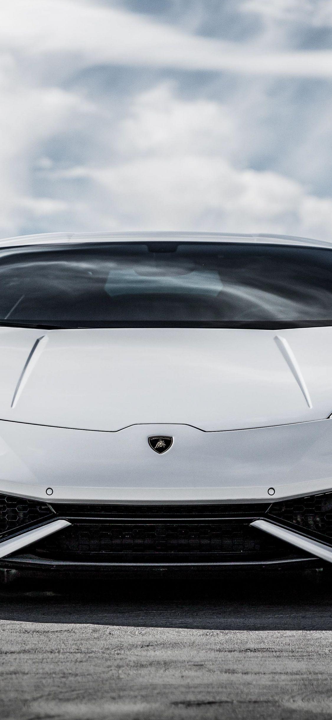 1125x2436 Download 1125x2436 wallpaper white, lamborghini huracan, sports