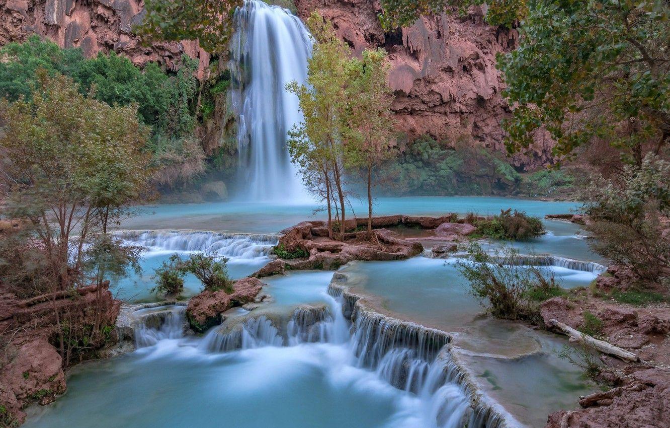 1332x850 Wallpaper waterfall, AZ, The Grand Canyon, Arizona, Grand Canyon
