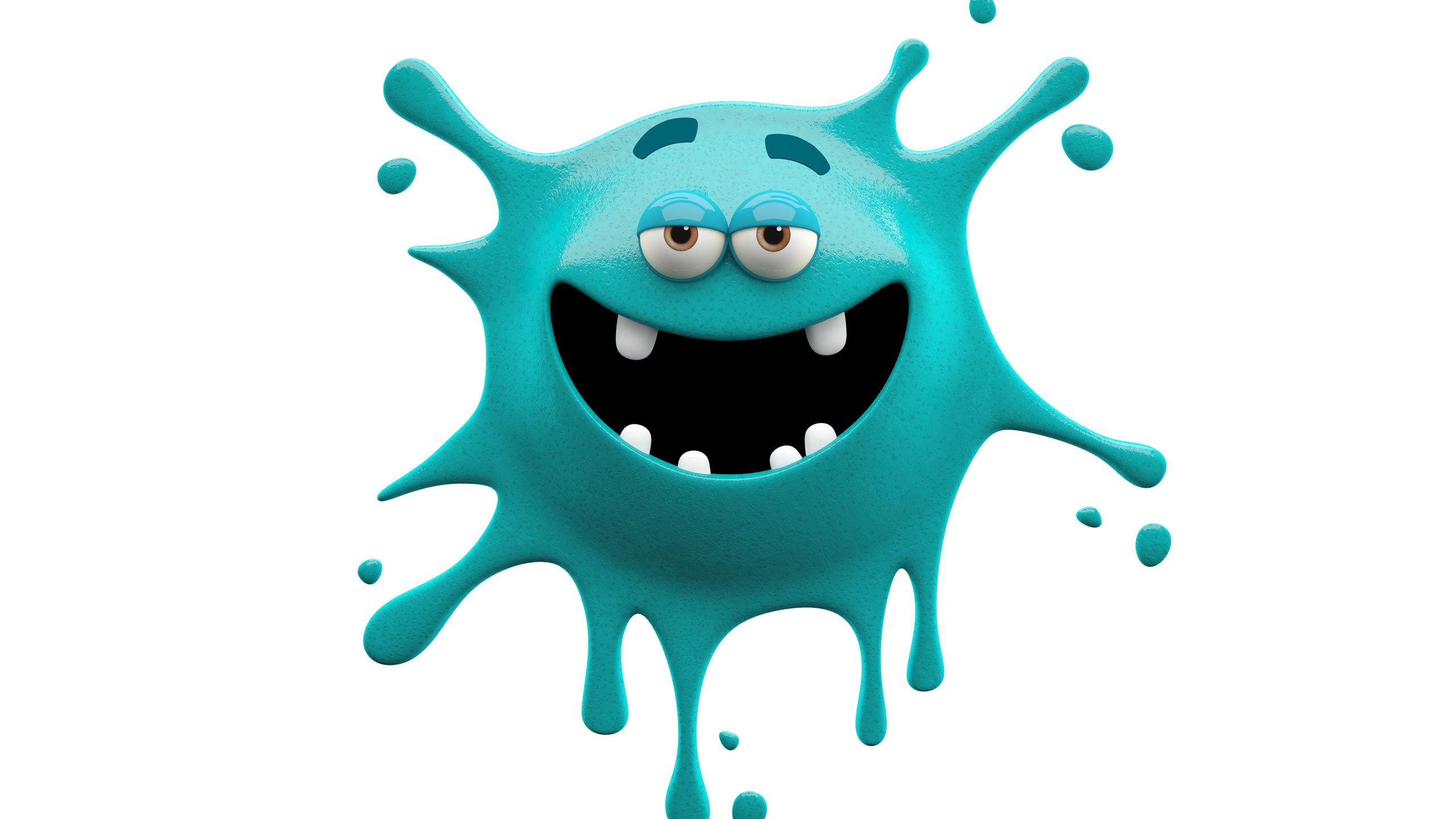 2560x1440 cute, paint, funny, smile, monster, 3D, character