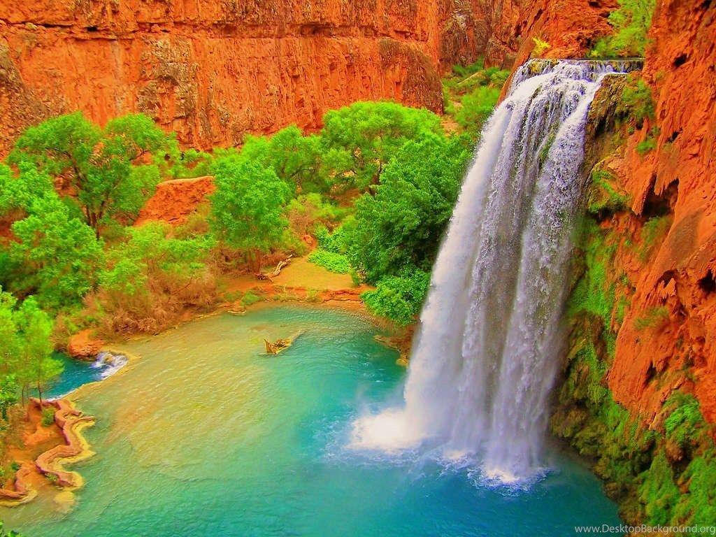1024x768 Havasu Falls HD Wallpaper Desktop Background